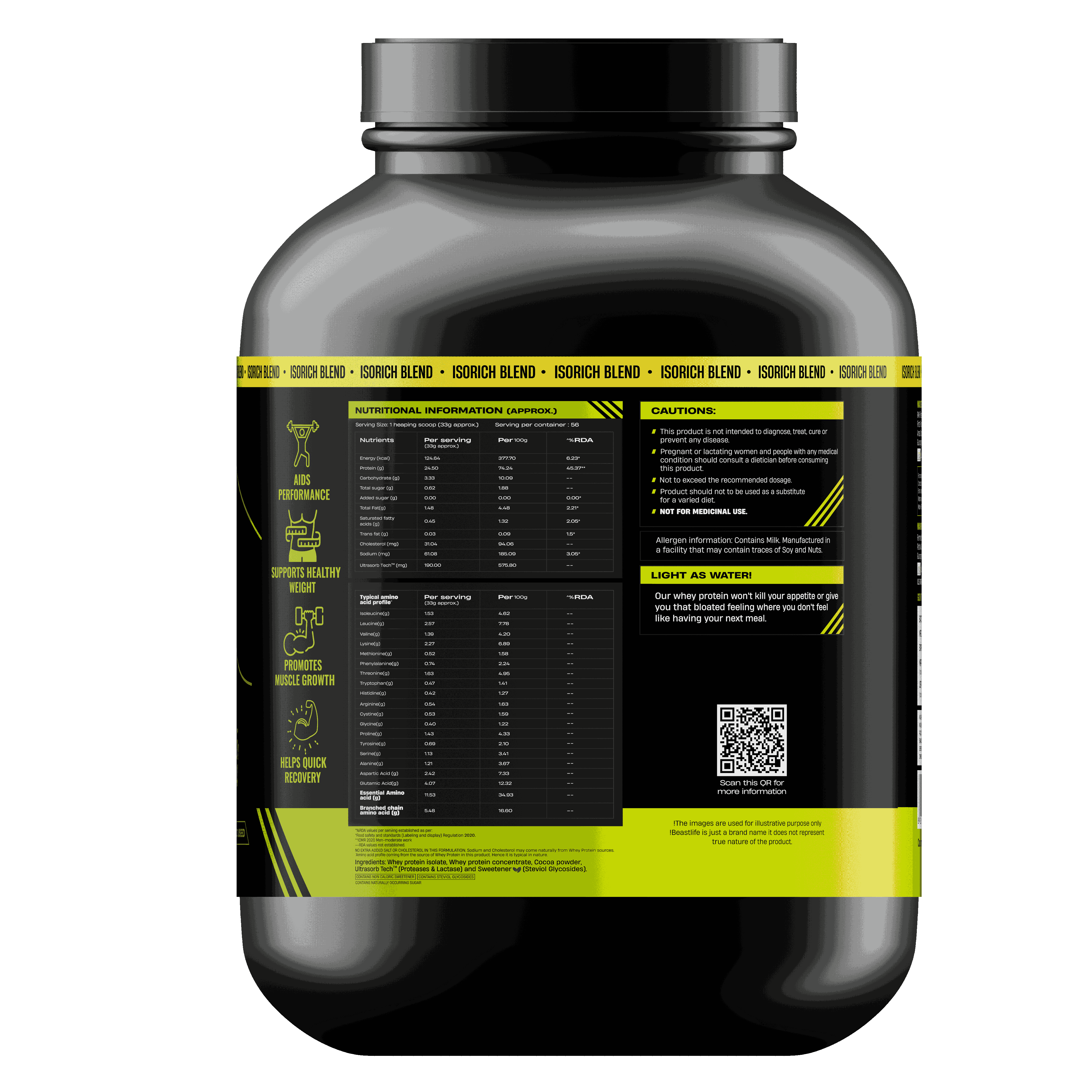Isorich Blend Whey Protein with Ultrasorb Tech | Chocolate | 1.848 kg - Image 9