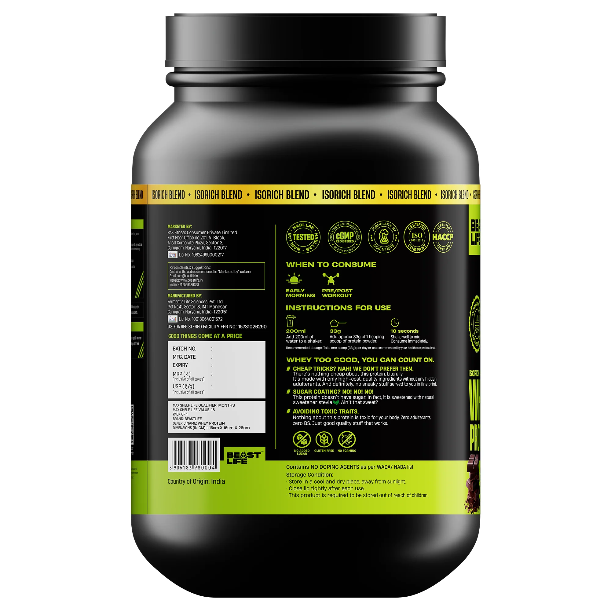 Isorich Blend Whey Protein with Ultrasorb Tech | Chocolate | 924 g - Image 10