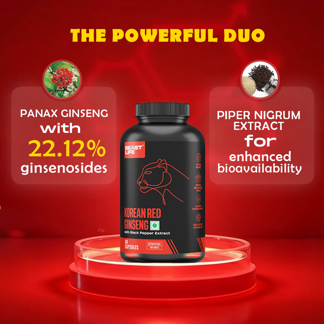 Korean Red Ginseng 400MG with Piper Nigrum Extract 5mg | 60 N - Image 3