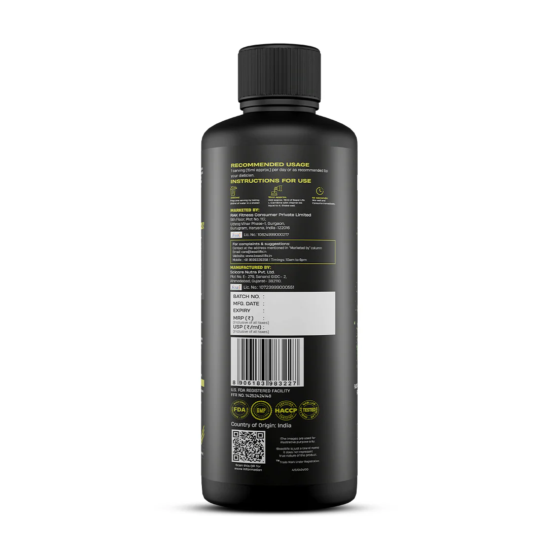 L-Carnitine with Vitamin B5 Liquid 1100 mg | Mojito | 450 ml - Image 8