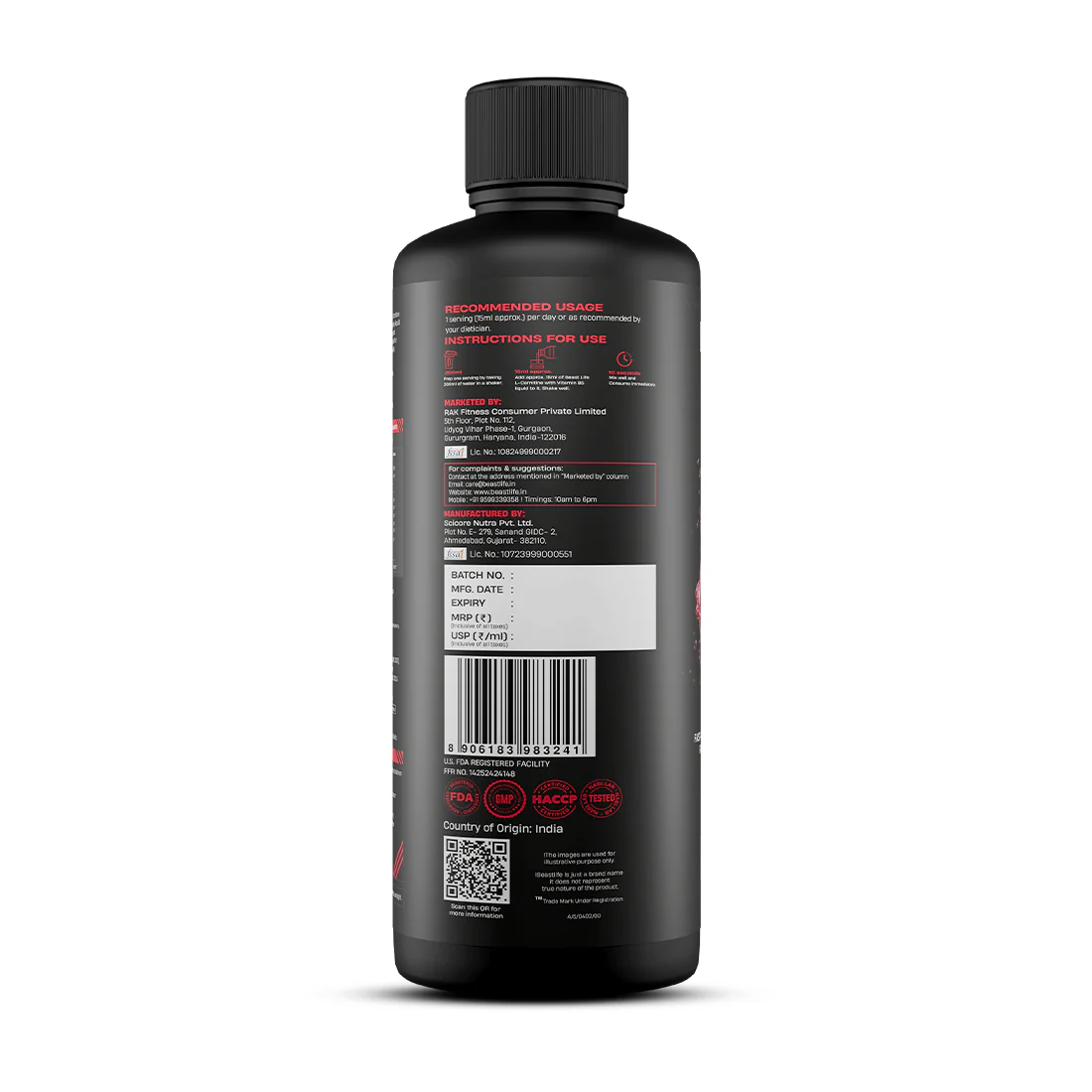 L-Carnitine with Vitamin B5 Liquid 1100 mg | Raspberry Lemonade | 450 ml - Image 8