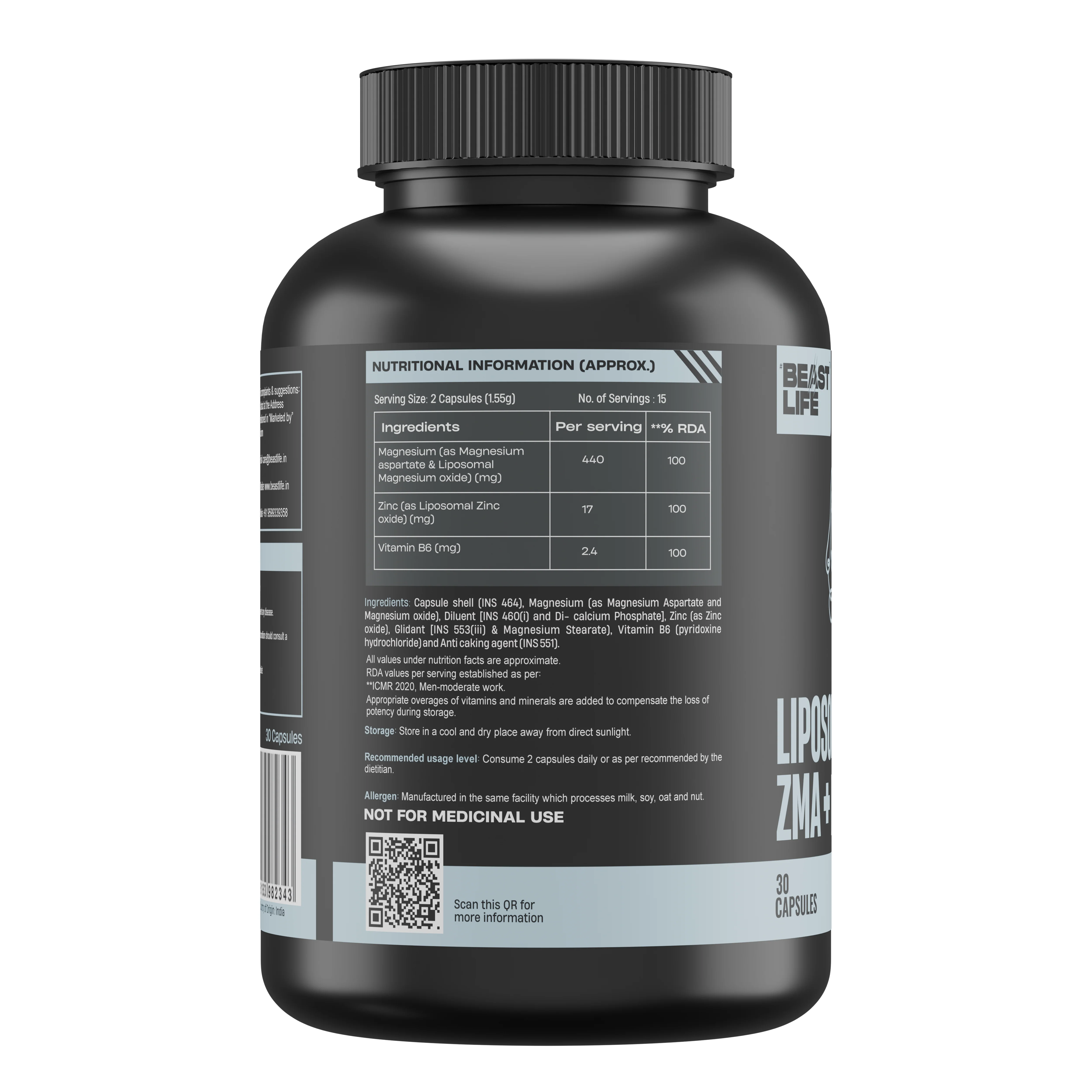 Liposomal ZMA+ | Zinc, Magnesium Complex with Vitamin B6 | 30 N - Image 12