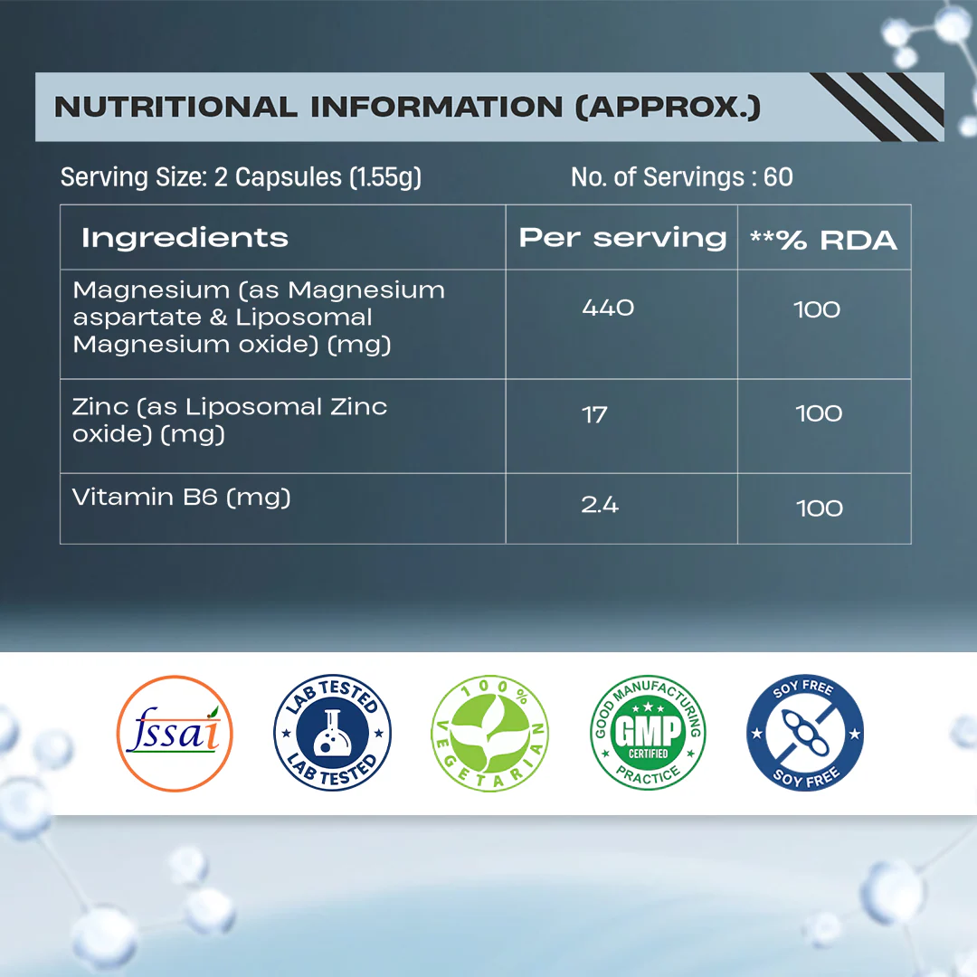 Liposomal ZMA+ | Zinc, Magnesium Complex with Vitamin B6 | 60 N - Image 10