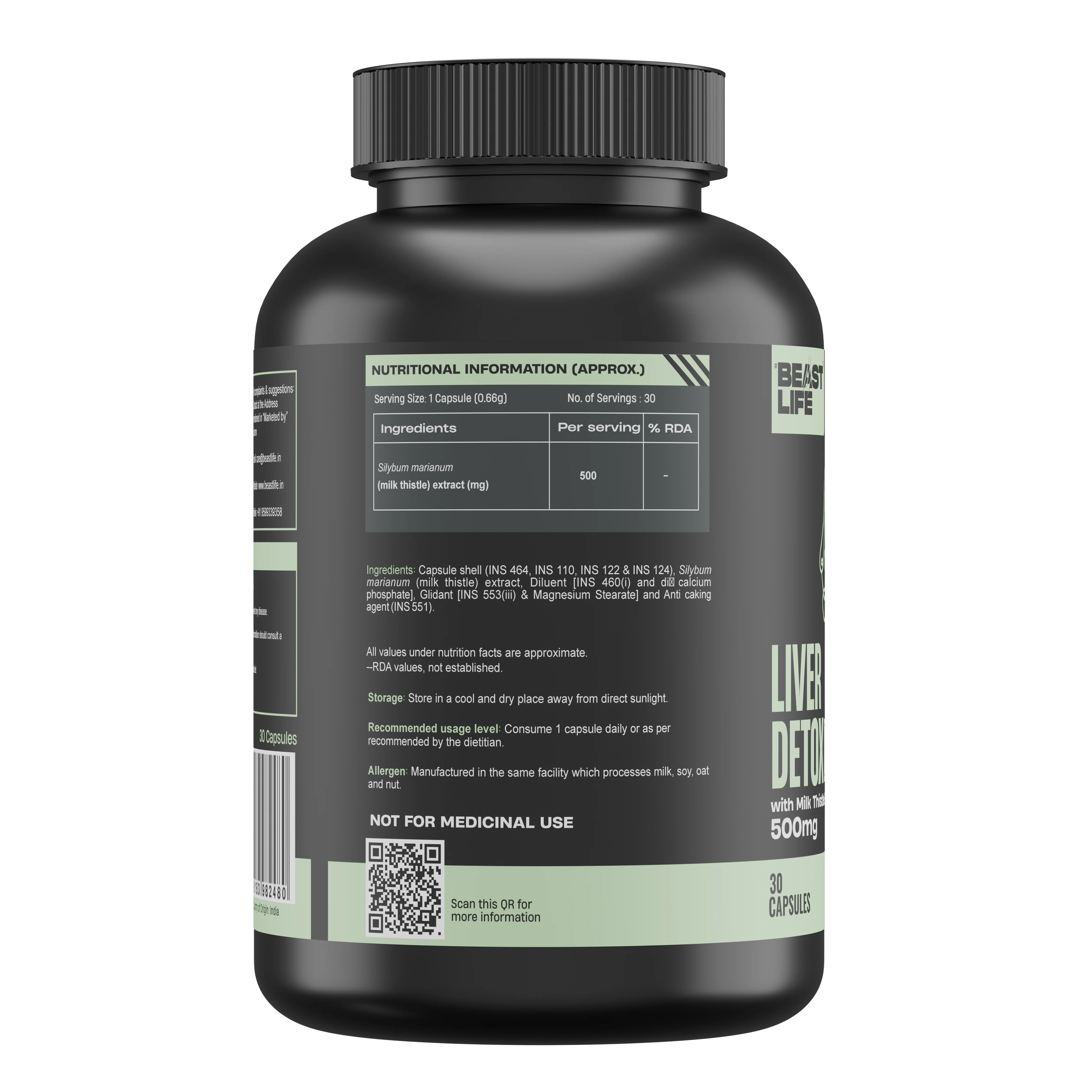 Liver Detox Supplement with Milk Thistle Extract 500mg | 30 N - Image 9