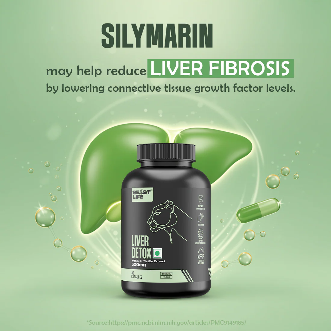 Liver Detox Supplement with Milk Thistle Extract 500mg | 90 Day Pack - Image 6