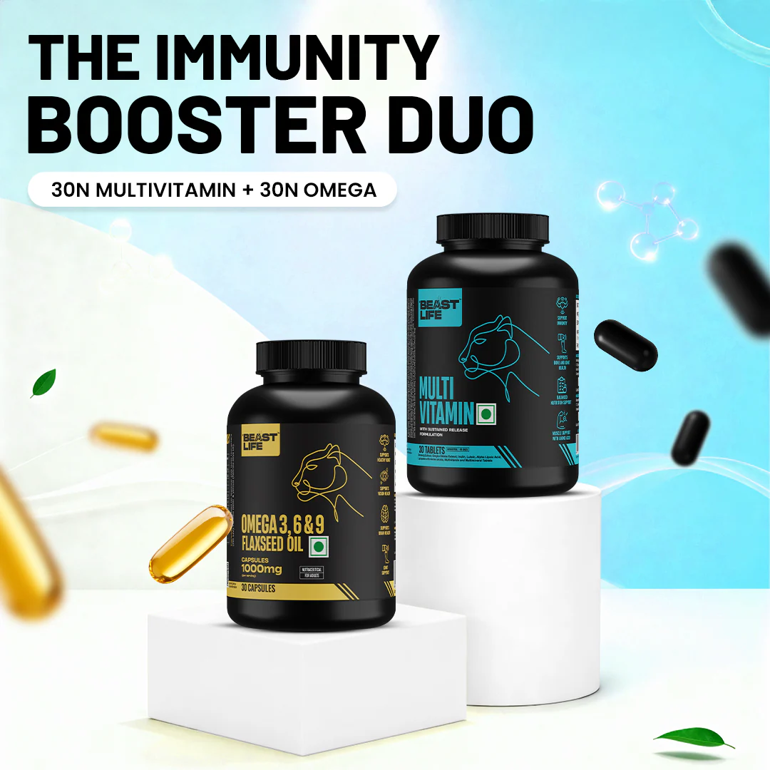 BeastLife Daily Essentials Pack | 360° Nutrition Support Combo | Multivitamin 30 N + Veg Omega 30 N - Image 3