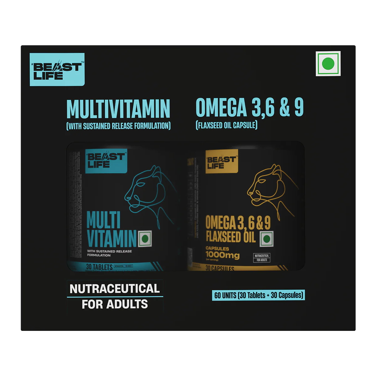BeastLife Daily Essentials Pack | 360° Nutrition Support Combo | Multivitamin 30 N + Veg Omega 30 N - Image 9