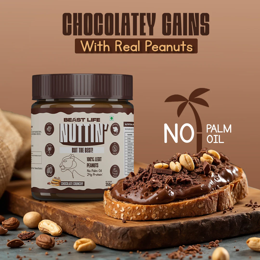 Natural Peanut Butter | Chocolate Crunchy | 100% Peanut, No Palm Oil | 350 g - Image 4