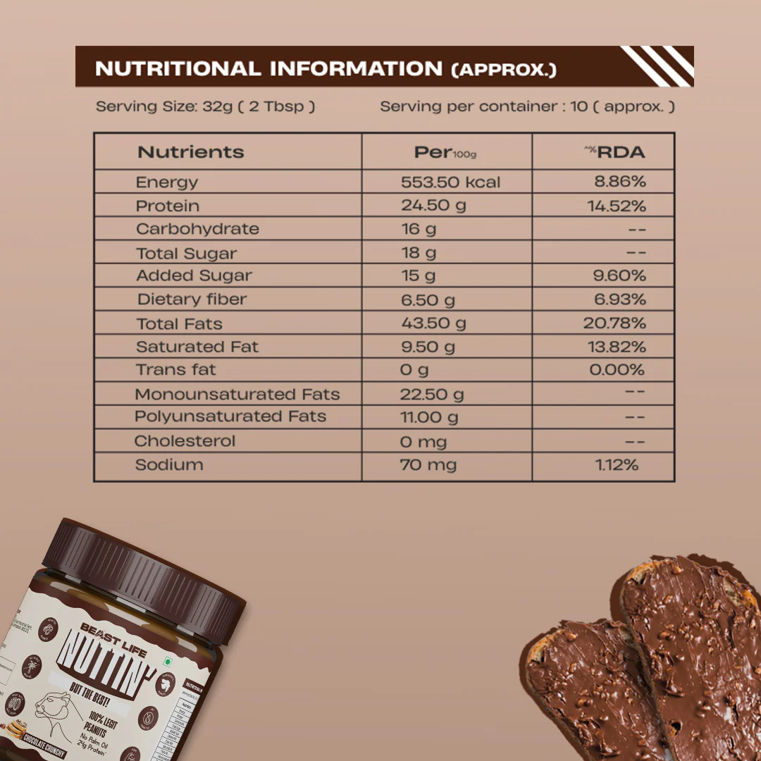 Natural Peanut Butter | Chocolate Crunchy | 100% Peanut, No Palm Oil | 350 g - Image 6