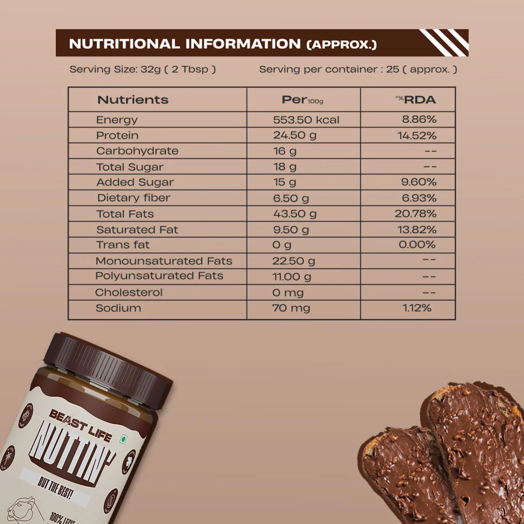 Natural Peanut Butter | Chocolate Crunchy | 100% Peanut, No Palm Oil | 800 g - Image 6