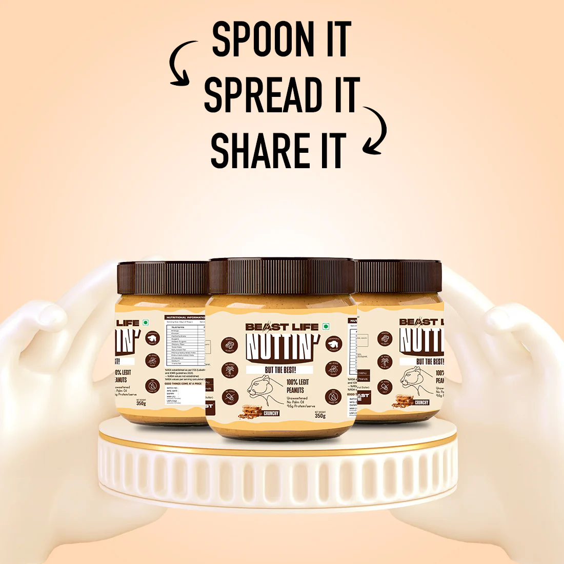 Natural Peanut Butter | Crunchy | 100% Peanuts | No Palm Oil | 350 g - Image 8