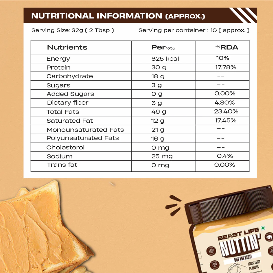 Natural Peanut Butter | Crunchy | 100% Peanuts | No Palm Oil | 350 g - Image 9