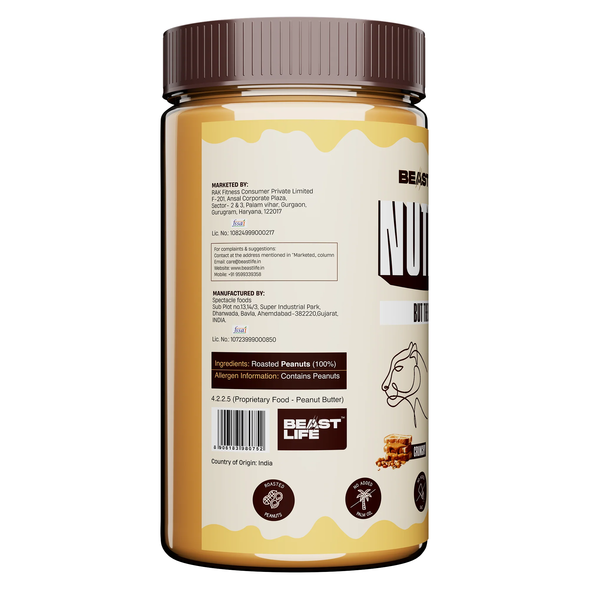 Natural Peanut Butter | Crunchy | 100% Peanuts | No Palm Oil | 800 g - Image 11