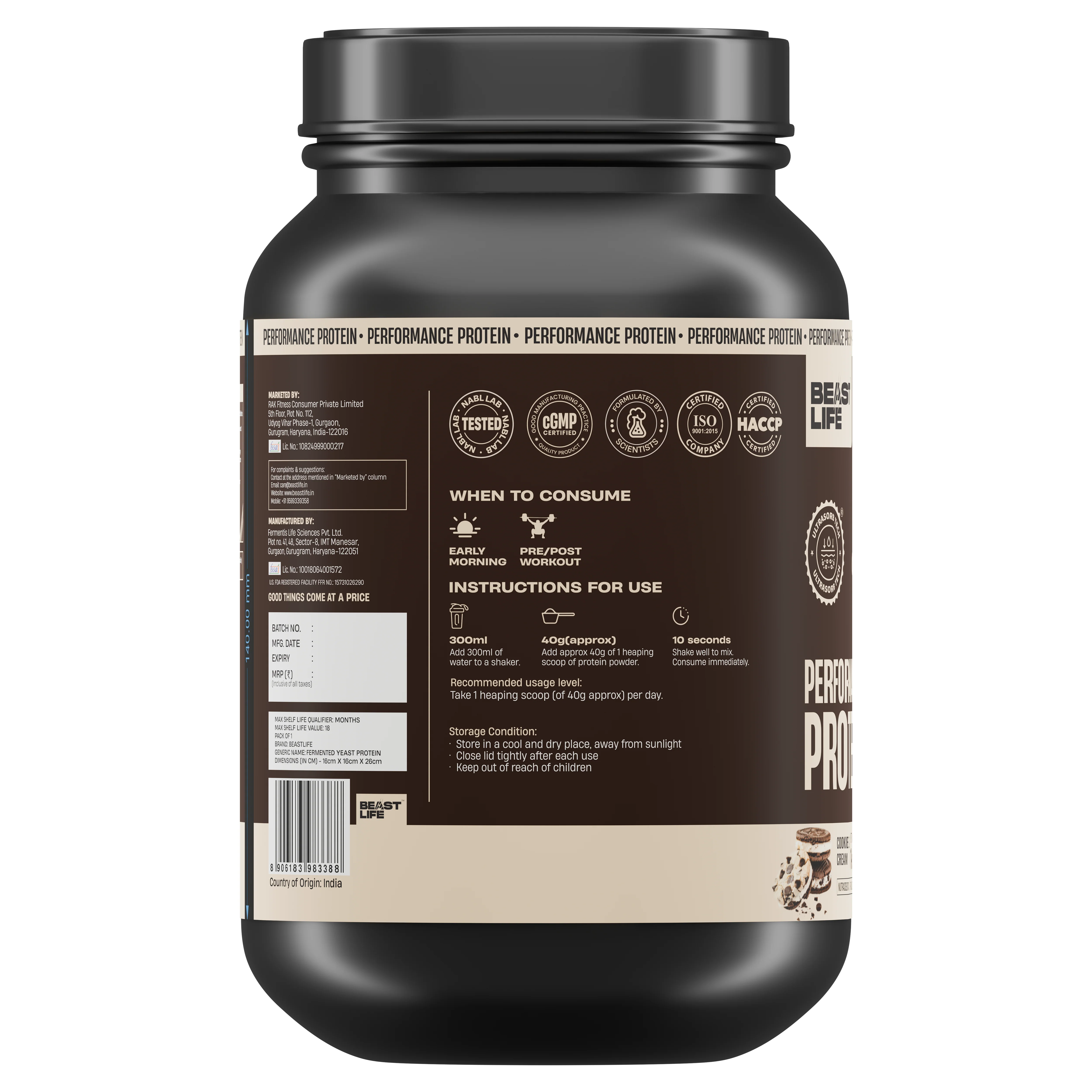 Performance Fermented Yeast Protein with Ultrasorb Tech | Cookies & Cream | 1 kg - Image 10