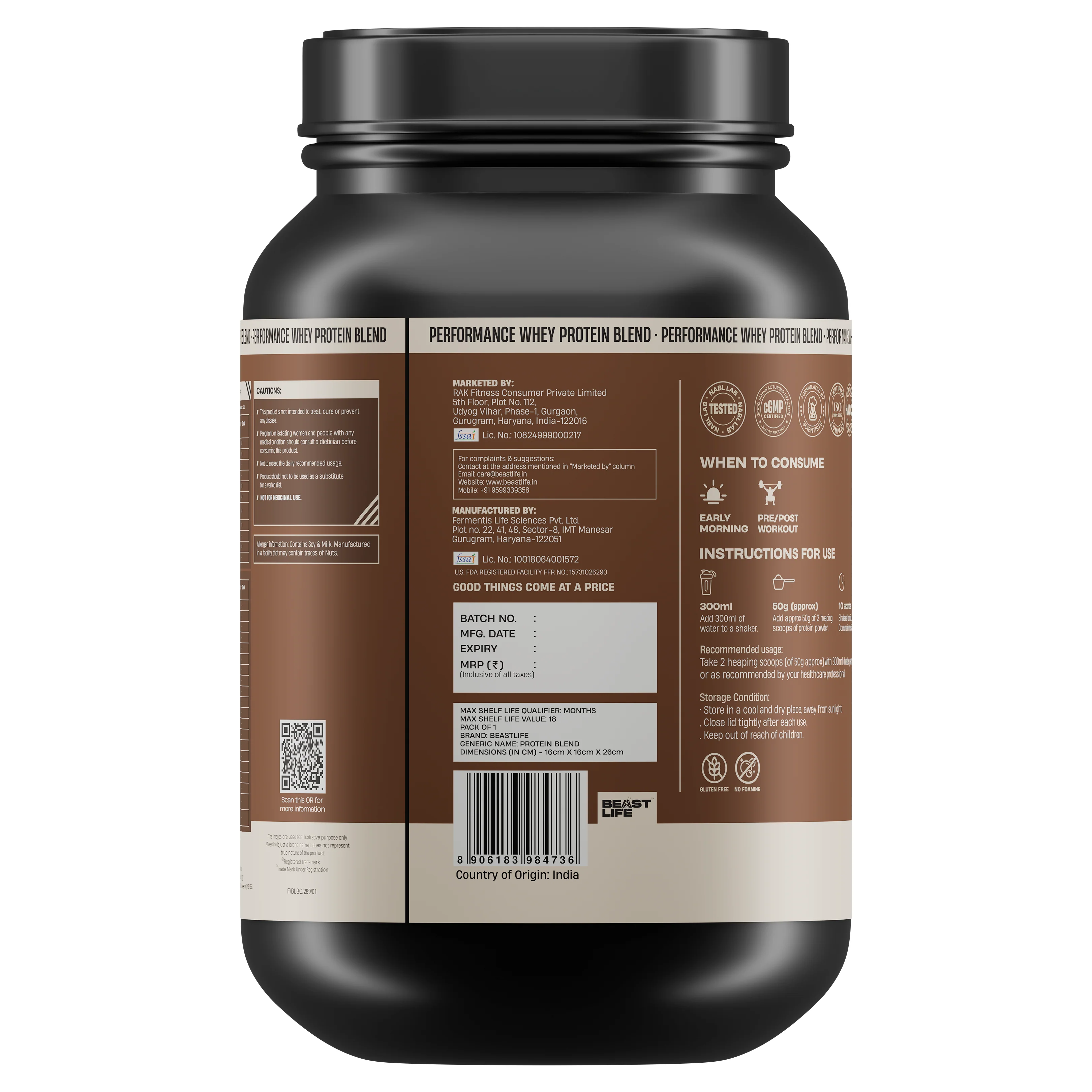 Performance Whey Protein Blend Chocolate 1kg - Image 8