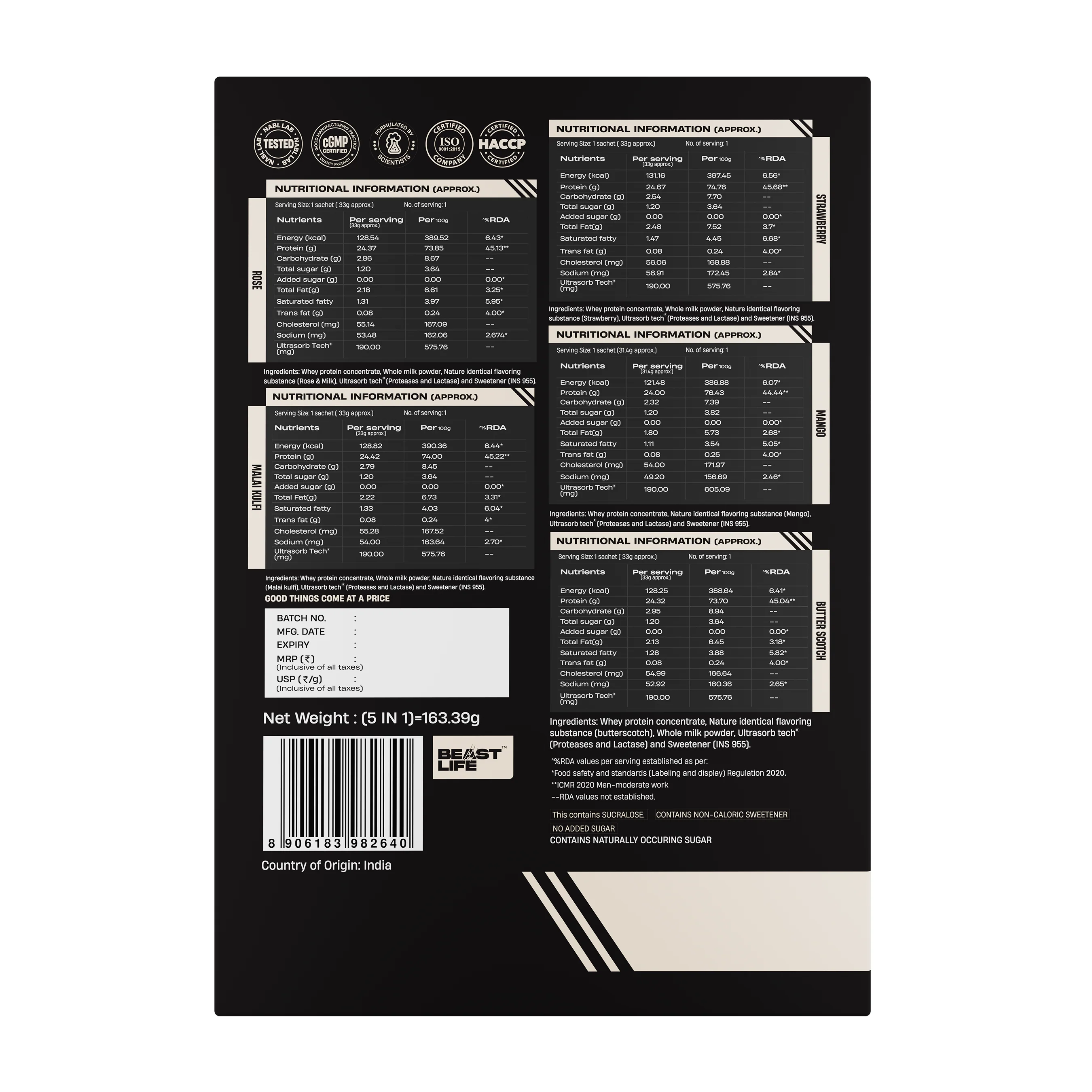 Pro Concentrate Whey Protein with Ultrasorb Tech | Assorted Pack of 5 | 163.4 g - Image 6