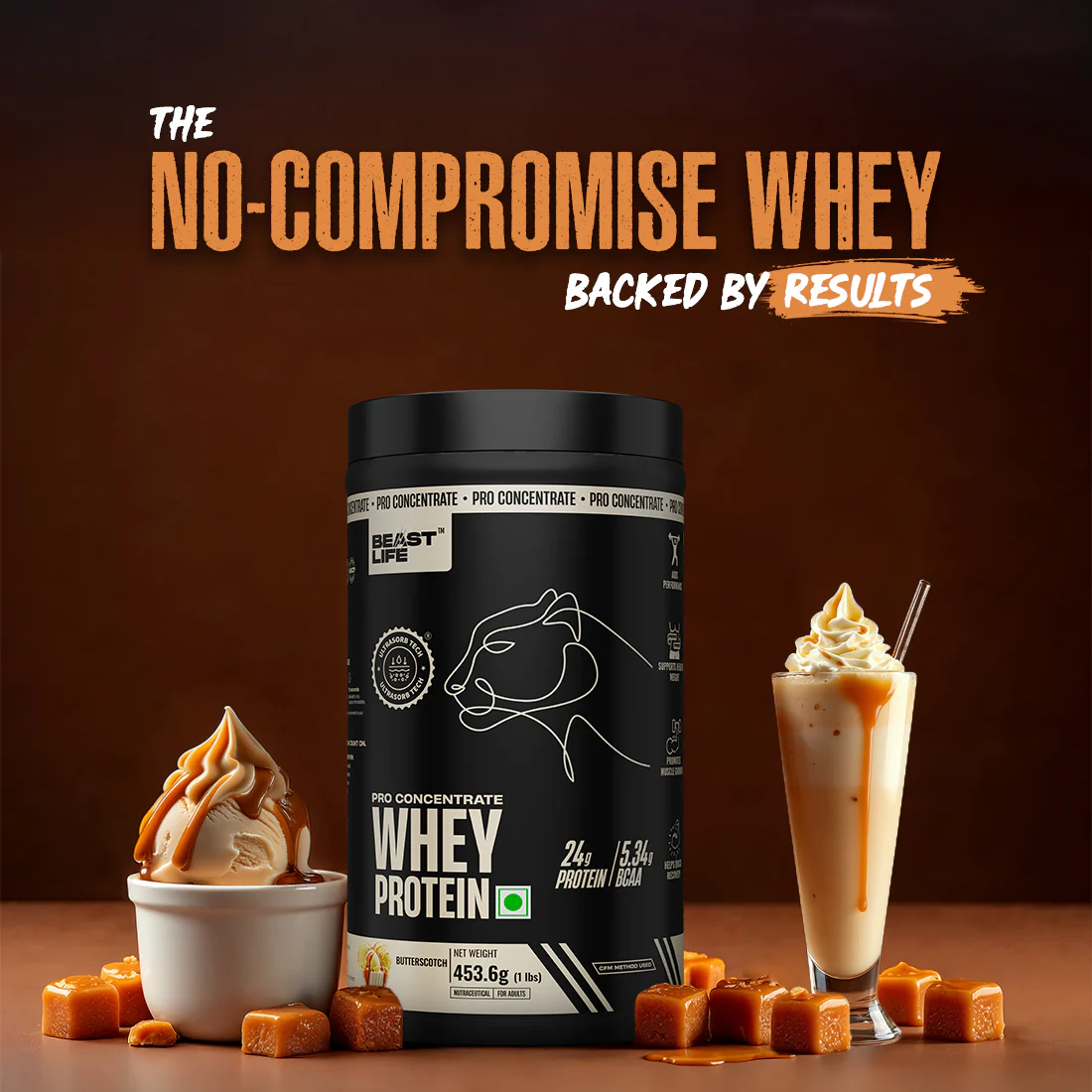 Pro Concentrate Whey Protein with Ultrasorb Tech | Butterscotch | 453.6 g - Image 7