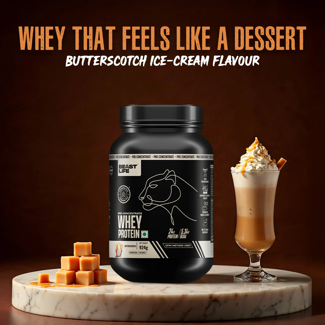 Pro Concentrate Whey Protein with Ultrasorb Tech | Butterscotch | 924 g - Image 6