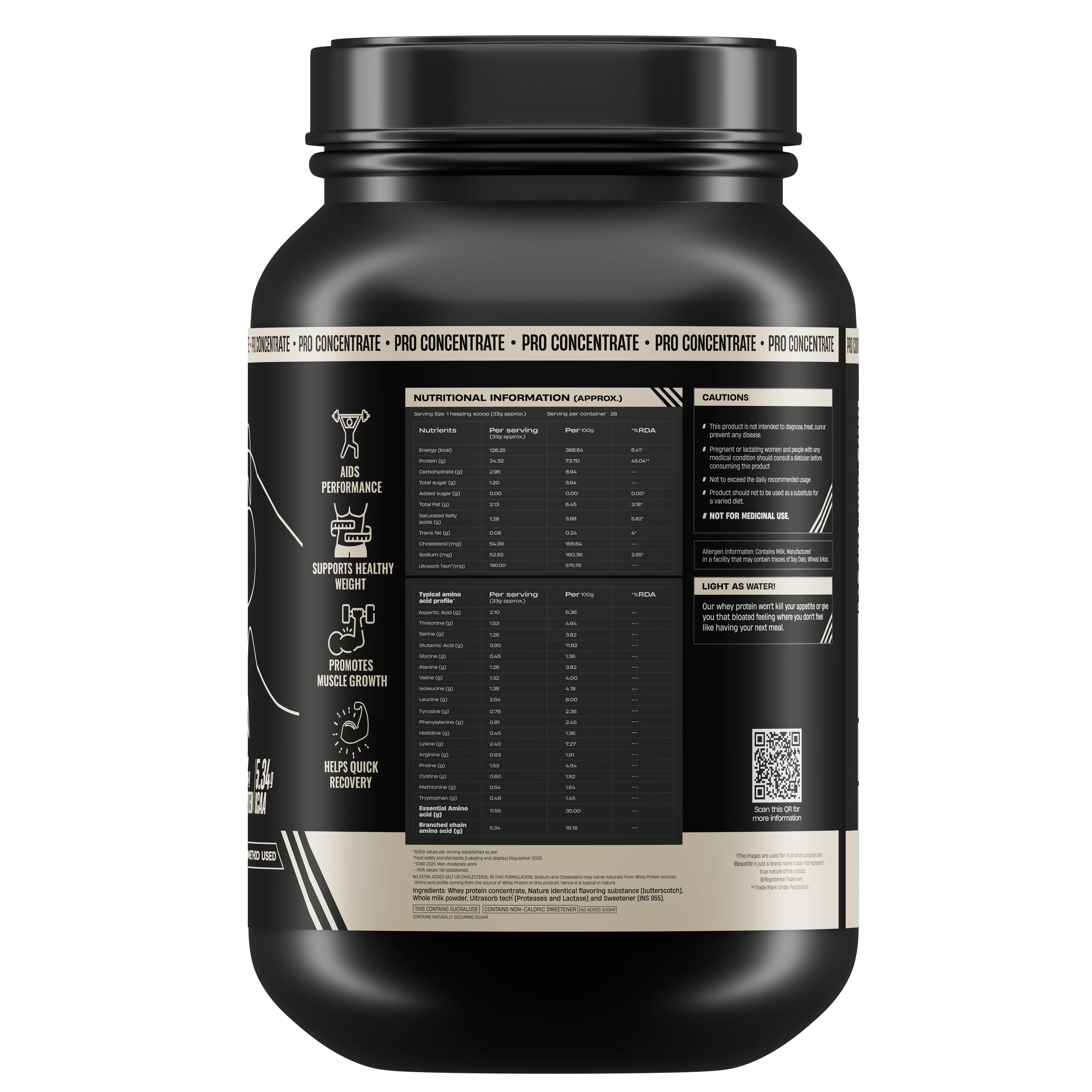 Pro Concentrate Whey Protein with Ultrasorb Tech | Butterscotch | 924 g - Image 9