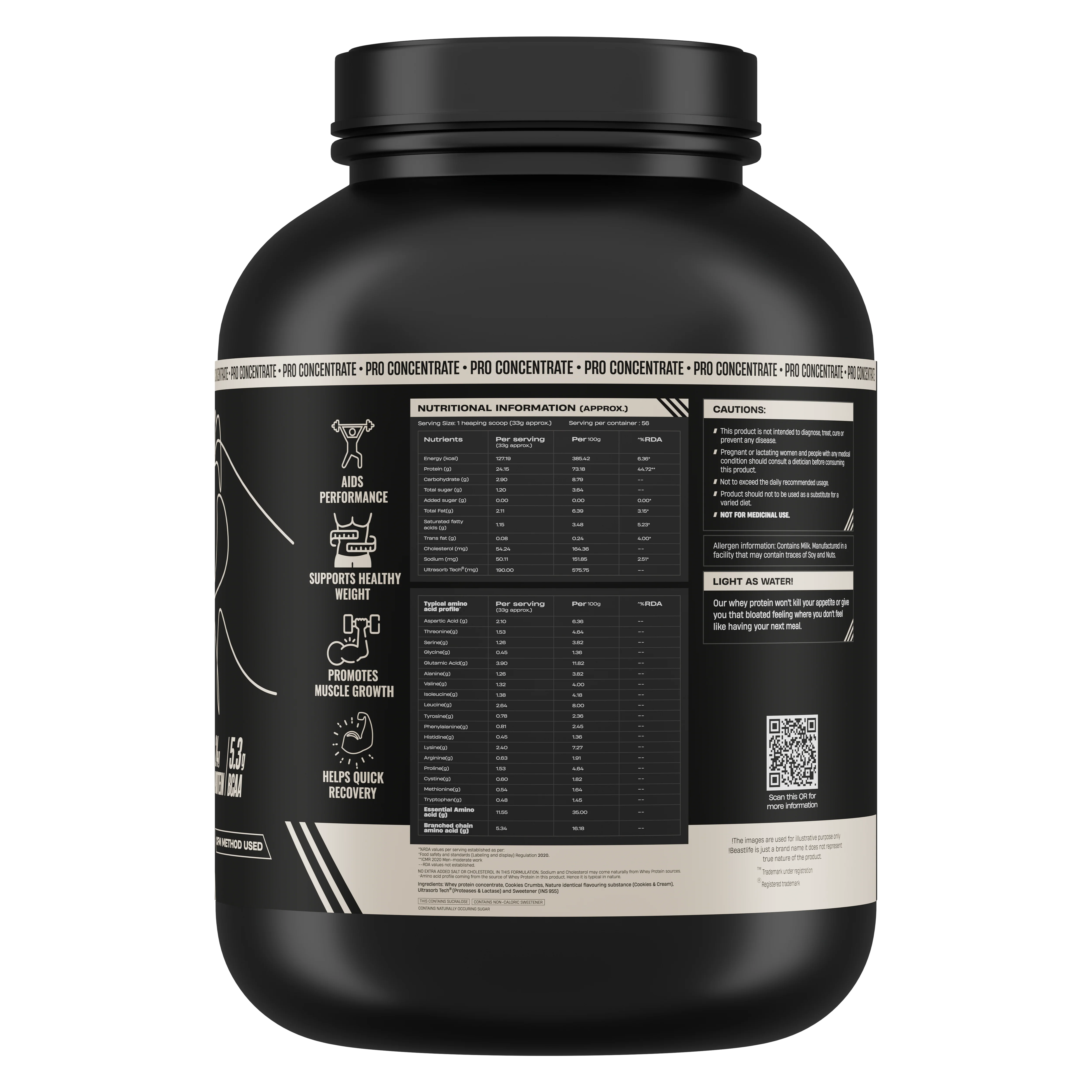 Pro Concentrate Whey Protein with Ultrasorb Tech | Cookies & Cream | 1.848 kg - Image 7