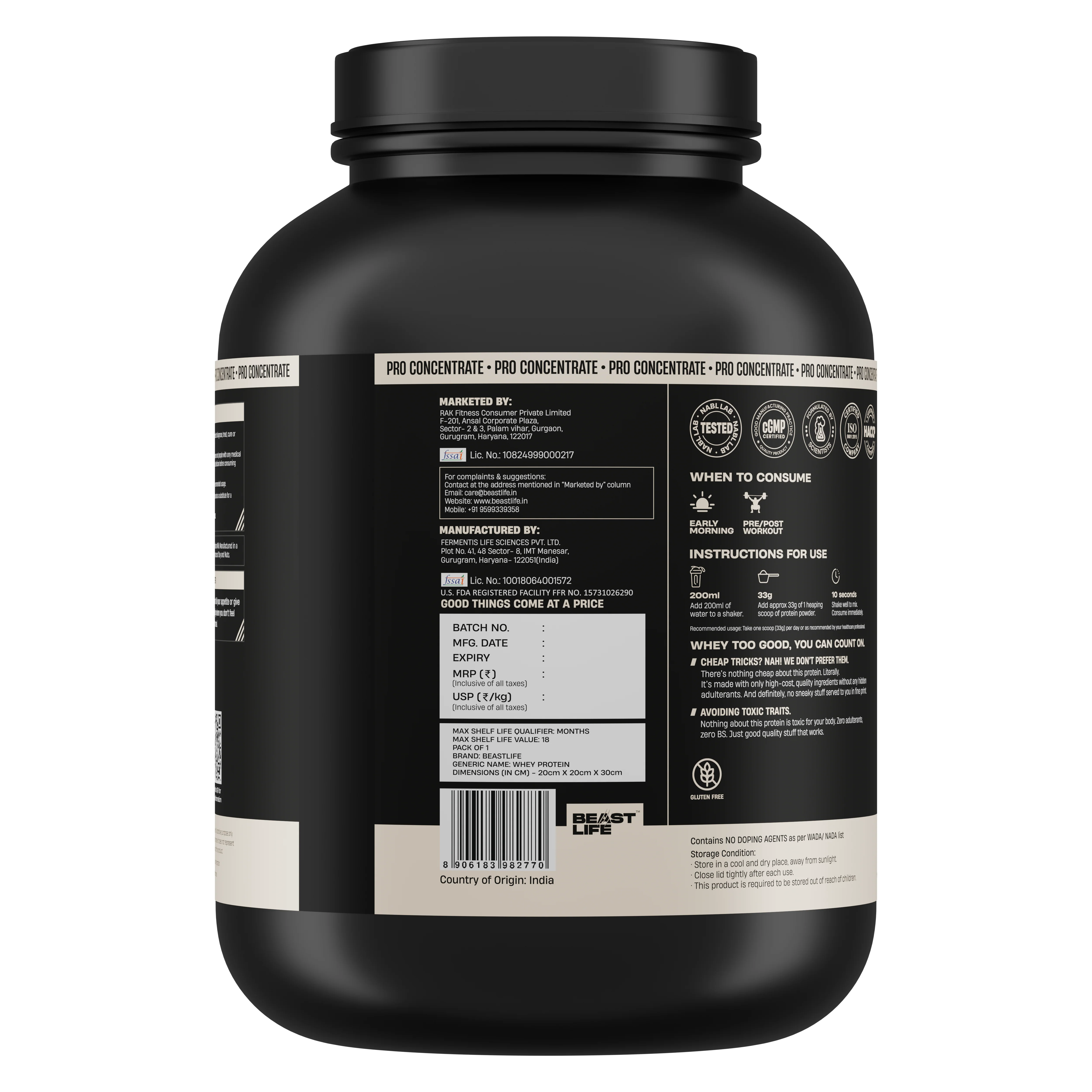 Pro Concentrate Whey Protein with Ultrasorb Tech | Cookies & Cream | 1.848 kg - Image 8