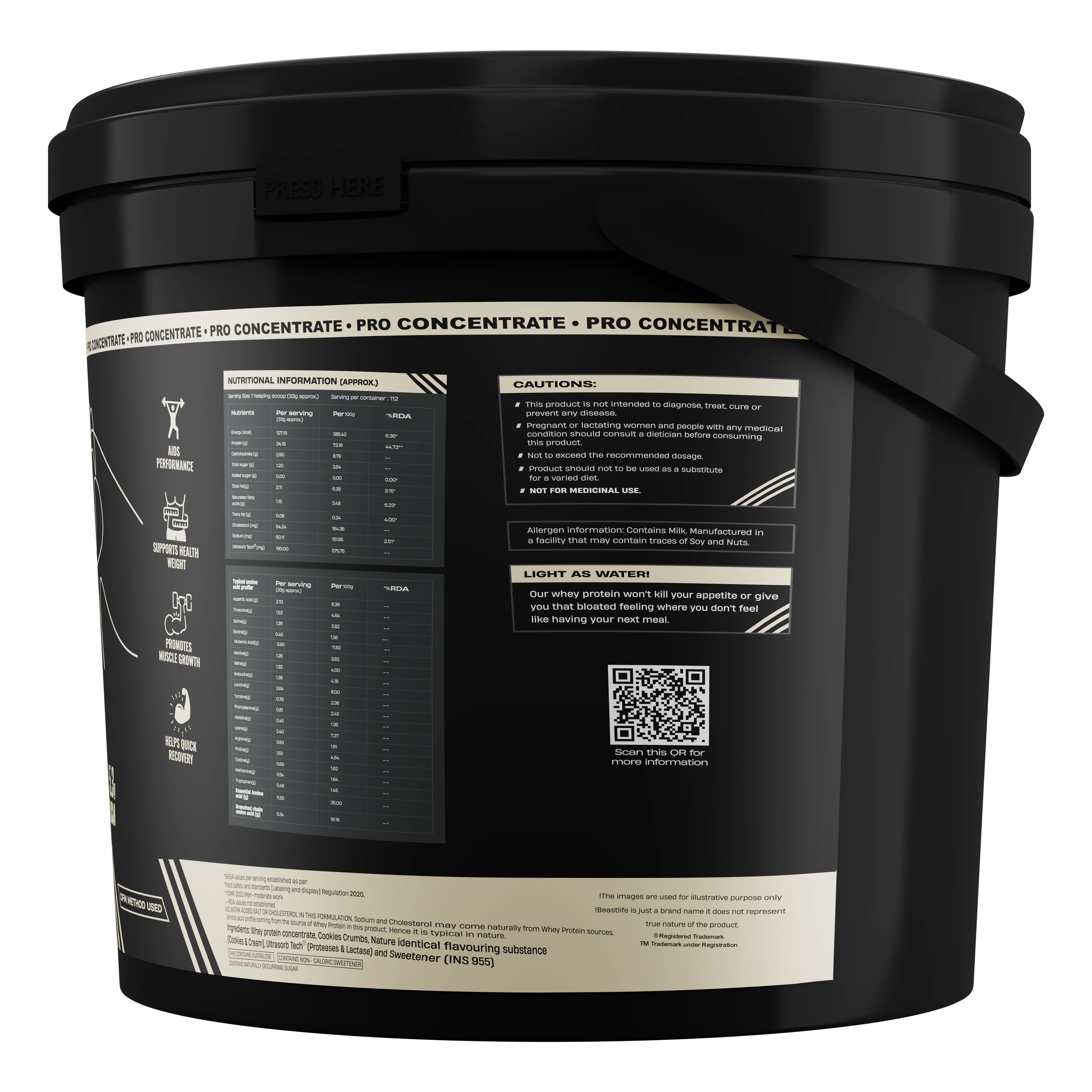 Pro Concentrate Whey Protein with Ultrasorb Tech | Cookies & Cream | 3.696 kg - Image 7