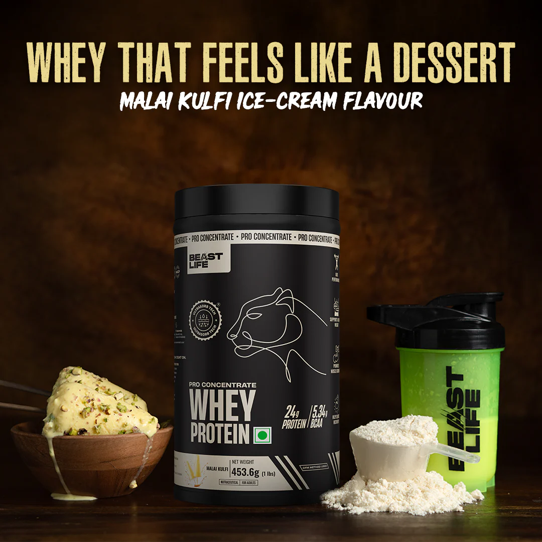 Pro Concentrate Whey Protein with Ultrasorb Tech | Malai Kulfi | 453.6 g - Image 5