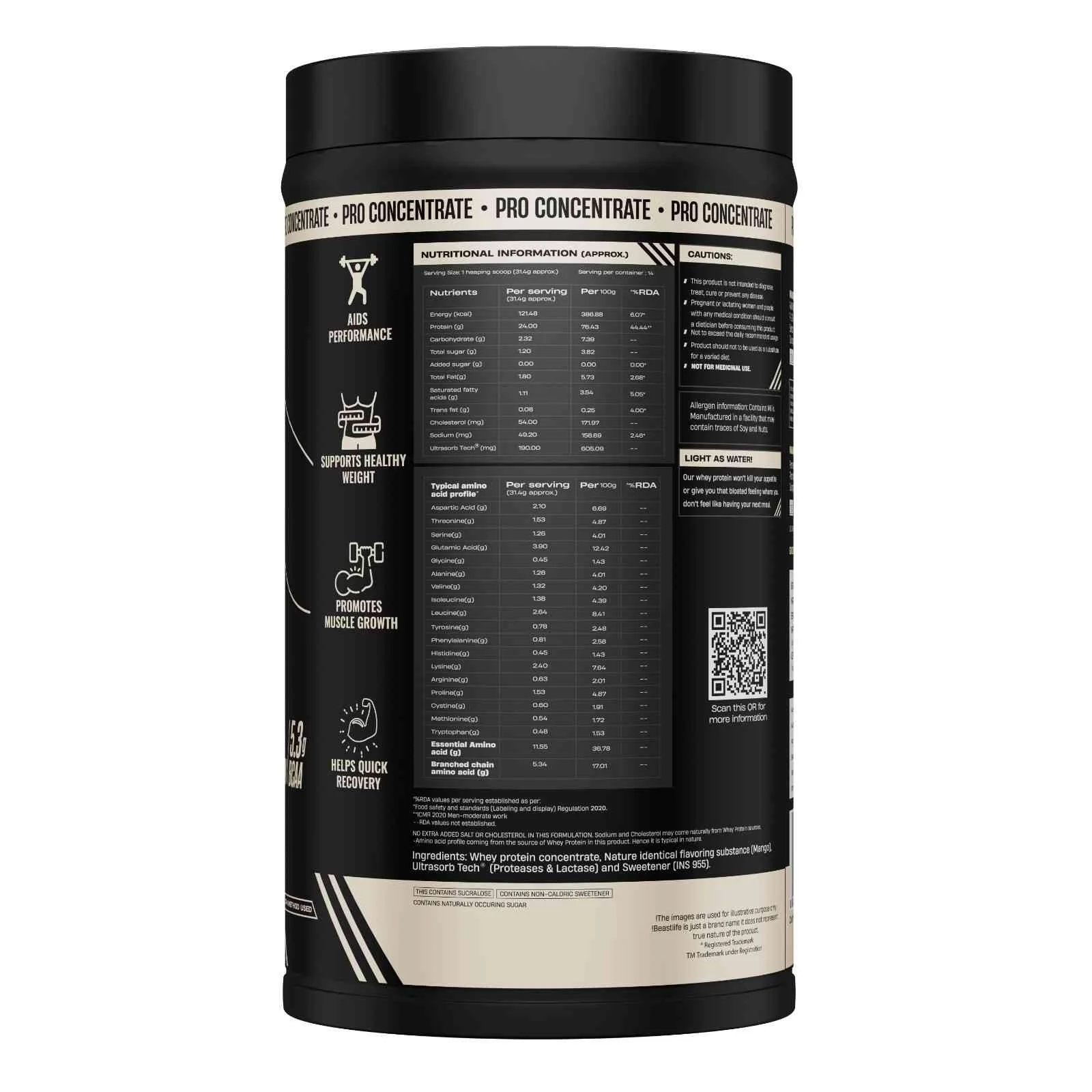 Pro Concentrate Whey Protein with Ultrasorb Tech | Mango | 453.6 g - Image 9