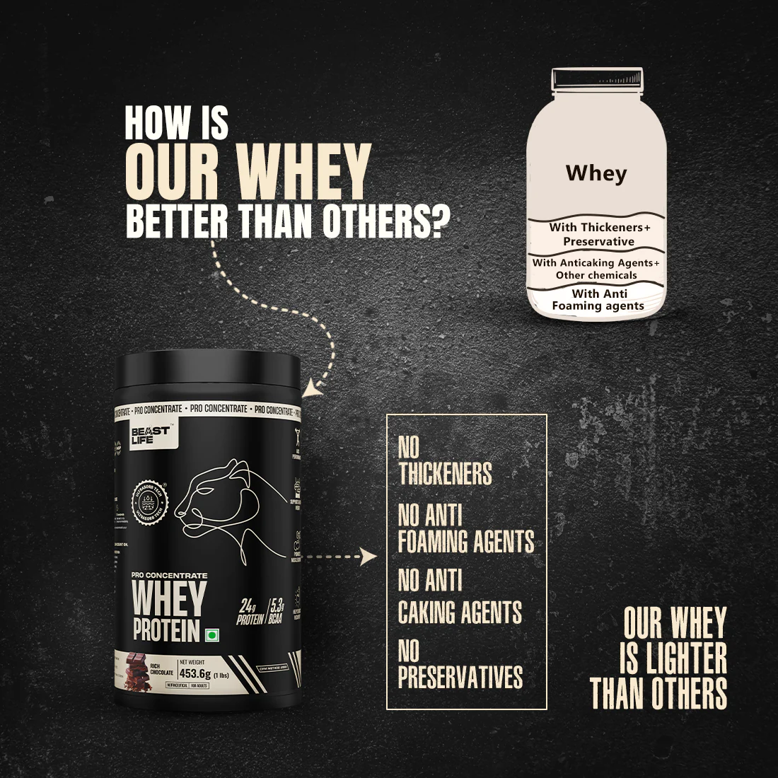 Pro Concentrate Whey Protein with Ultrasorb Tech | Rich Chocolate | 454 g - Image 4