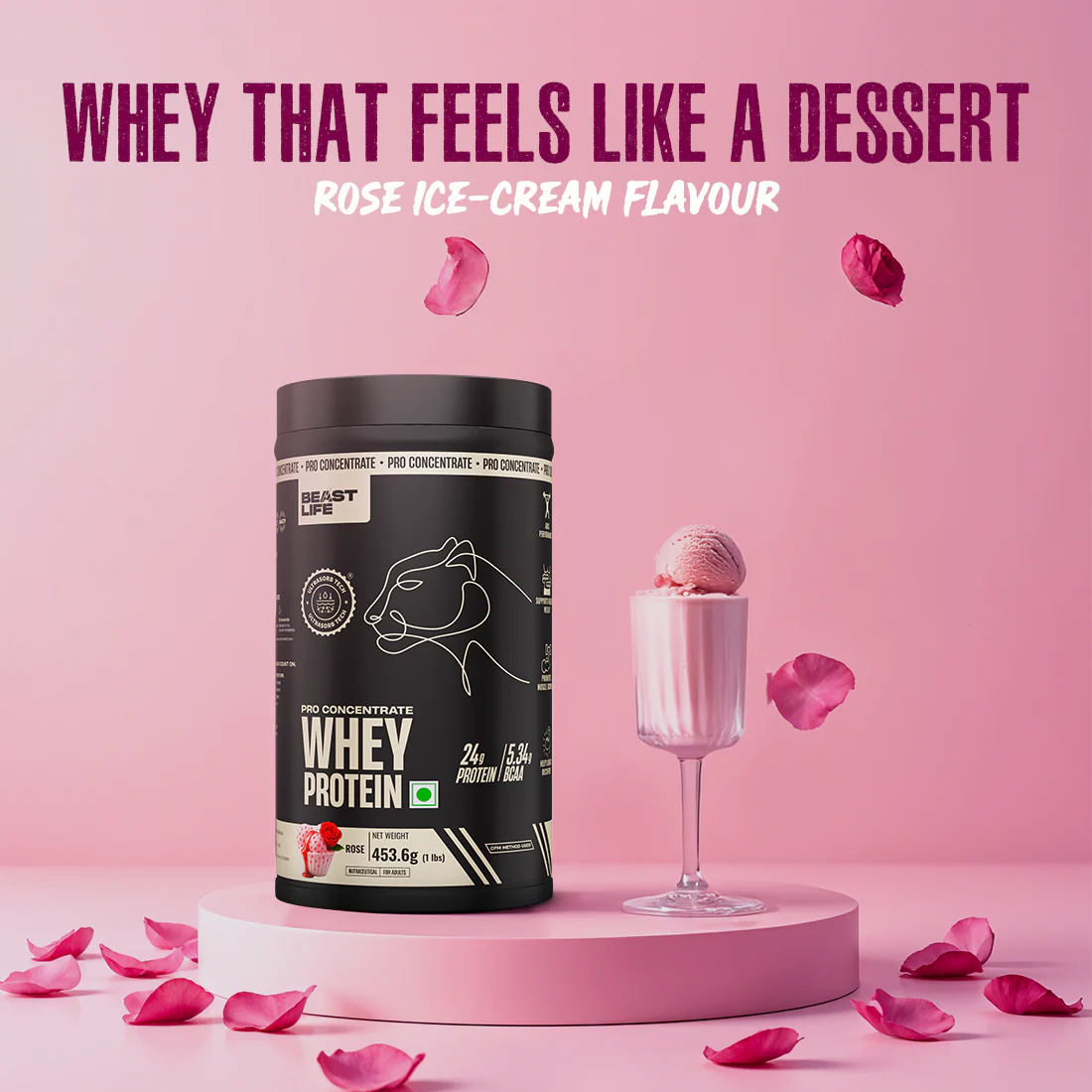 Pro Concentrate Whey Protein with Ultrasorb Tech | Rose | 453.6 g - Image 8