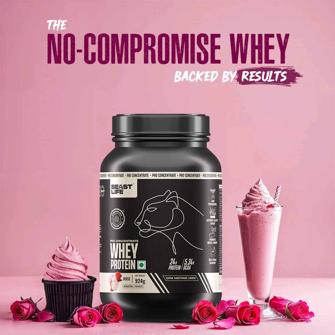 Pro Concentrate Whey Protein with Ultrasorb Tech | Rose | 924 g - Image 5