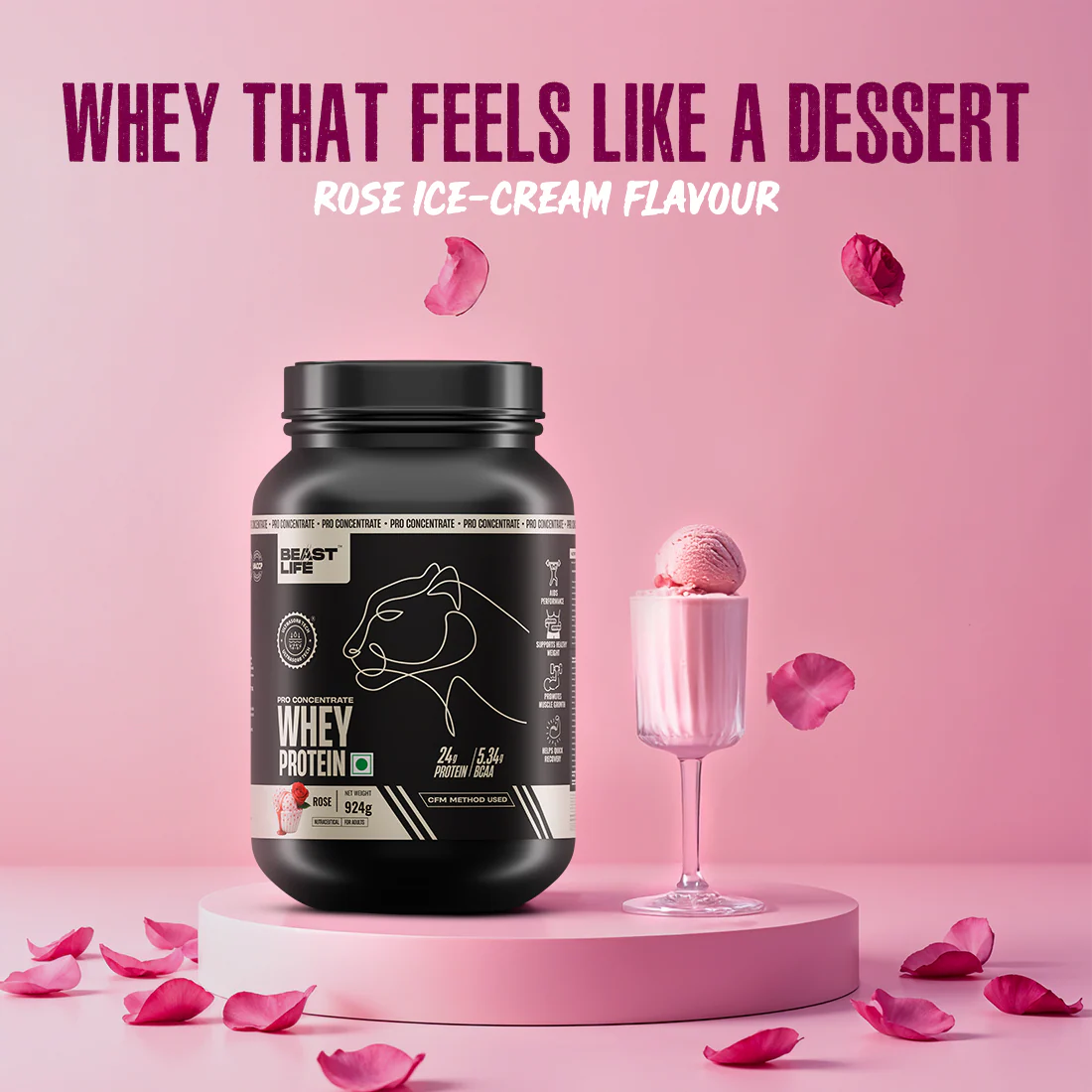 Pro Concentrate Whey Protein with Ultrasorb Tech | Rose | 924 g - Image 6
