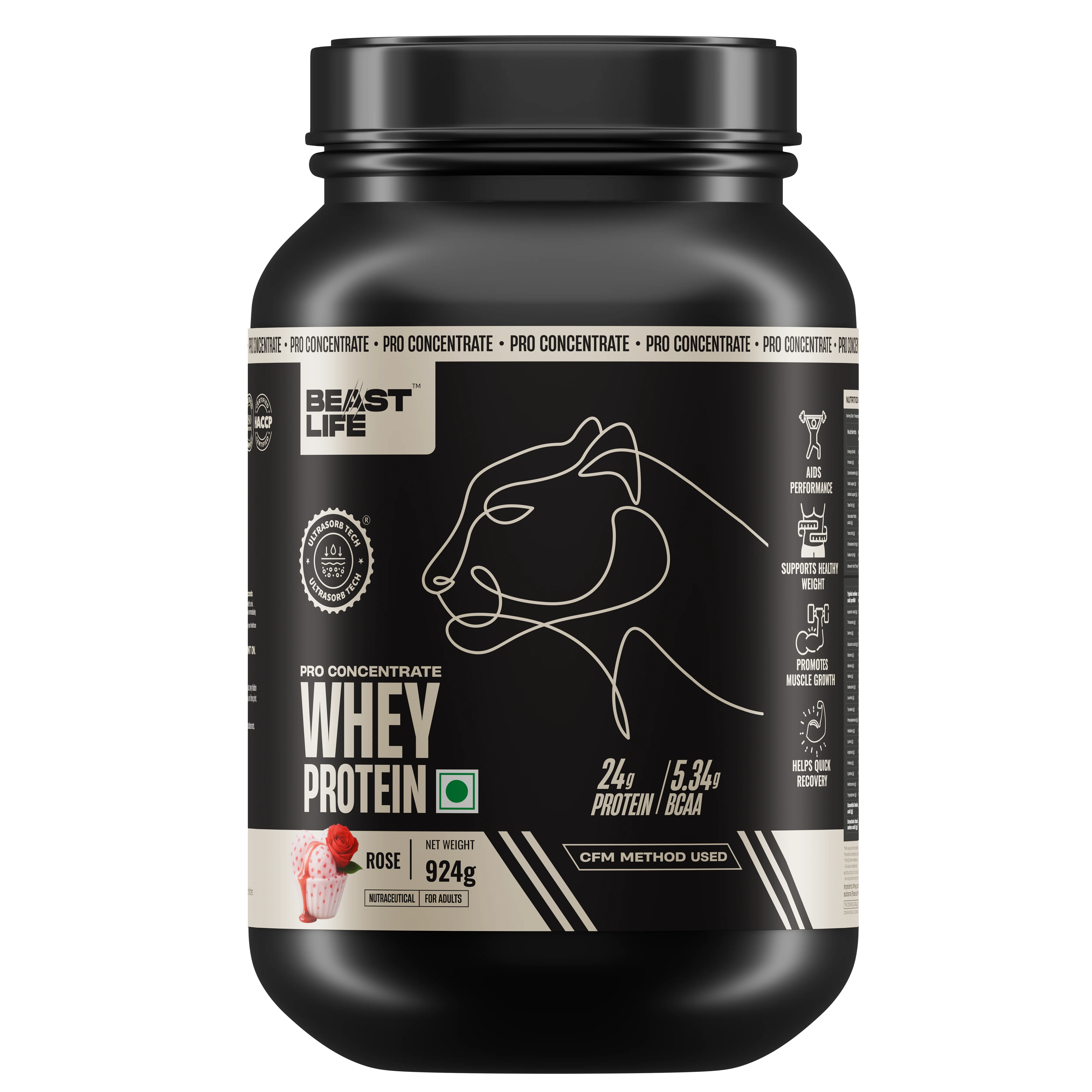 Pro Concentrate Whey Protein with Ultrasorb Tech | Rose | 924 g - Image 8