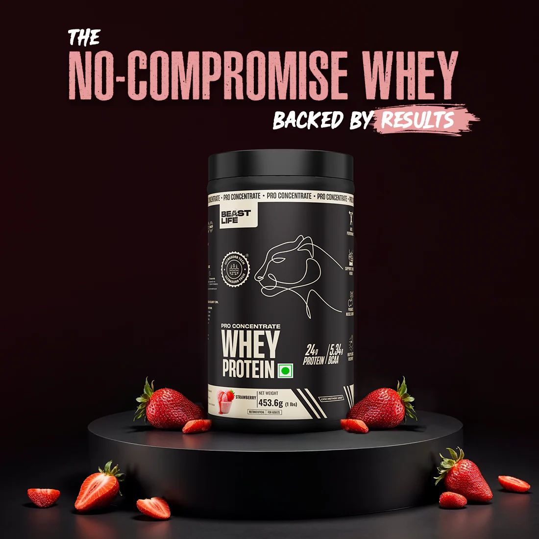 Pro Concentrate Whey Protein with Ultrasorb Tech | Strawberry | 453.6 g - Image 6