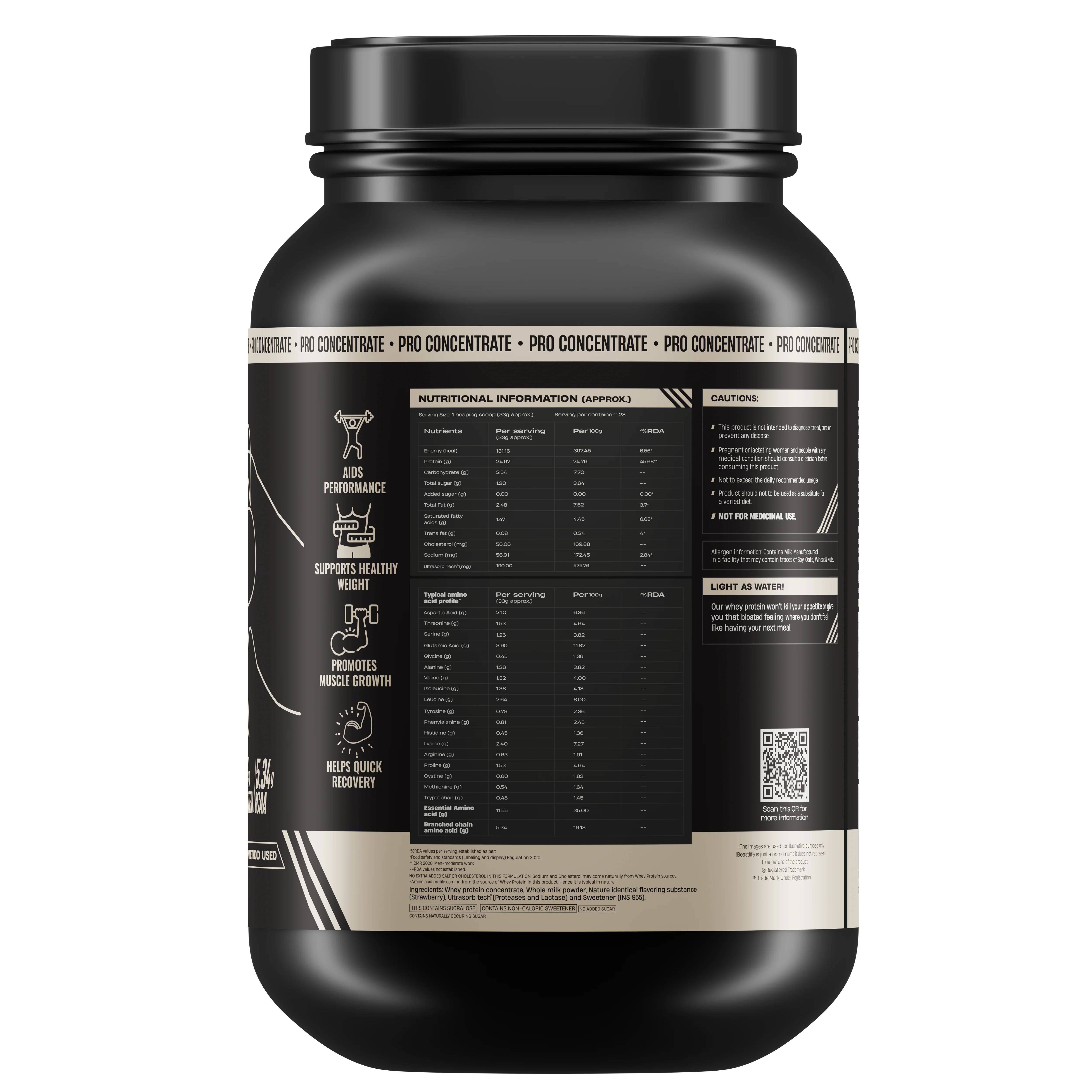 Pro Concentrate Whey Protein with Ultrasorb Tech | Strawberry | 924 g - Image 8