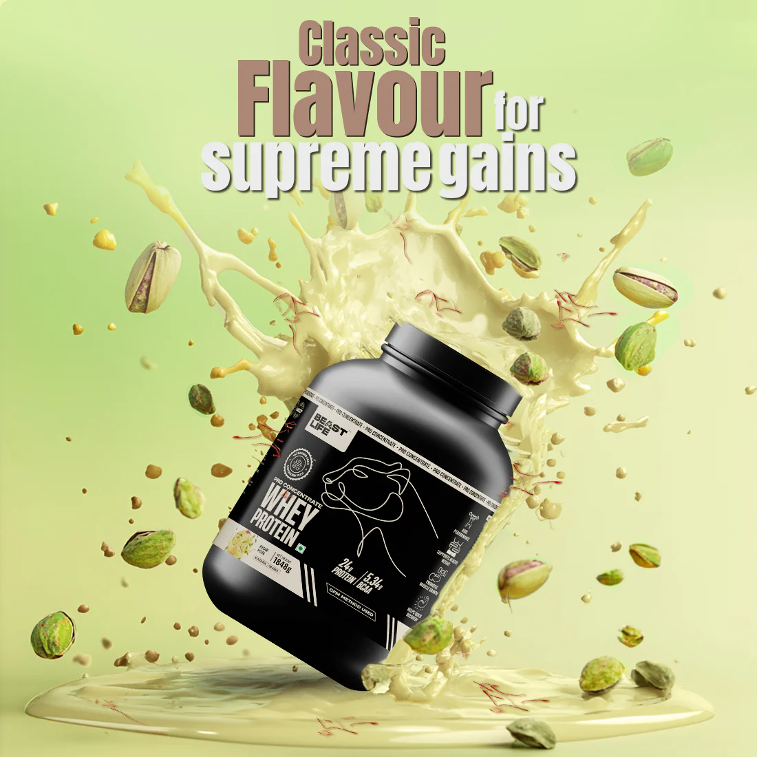 Pro Concentrate Whey Protein with Ultrasorb Tech | Kesar Pista with Real Pista Flakes | 1.848 kg - Image 3