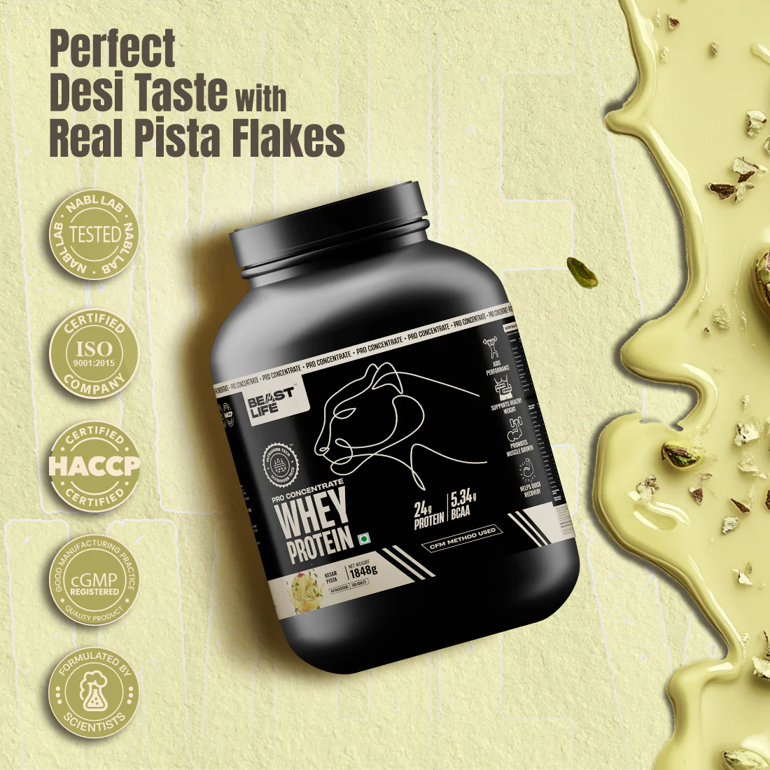 Pro Concentrate Whey Protein with Ultrasorb Tech | Kesar Pista with Real Pista Flakes | 1.848 kg - Image 7