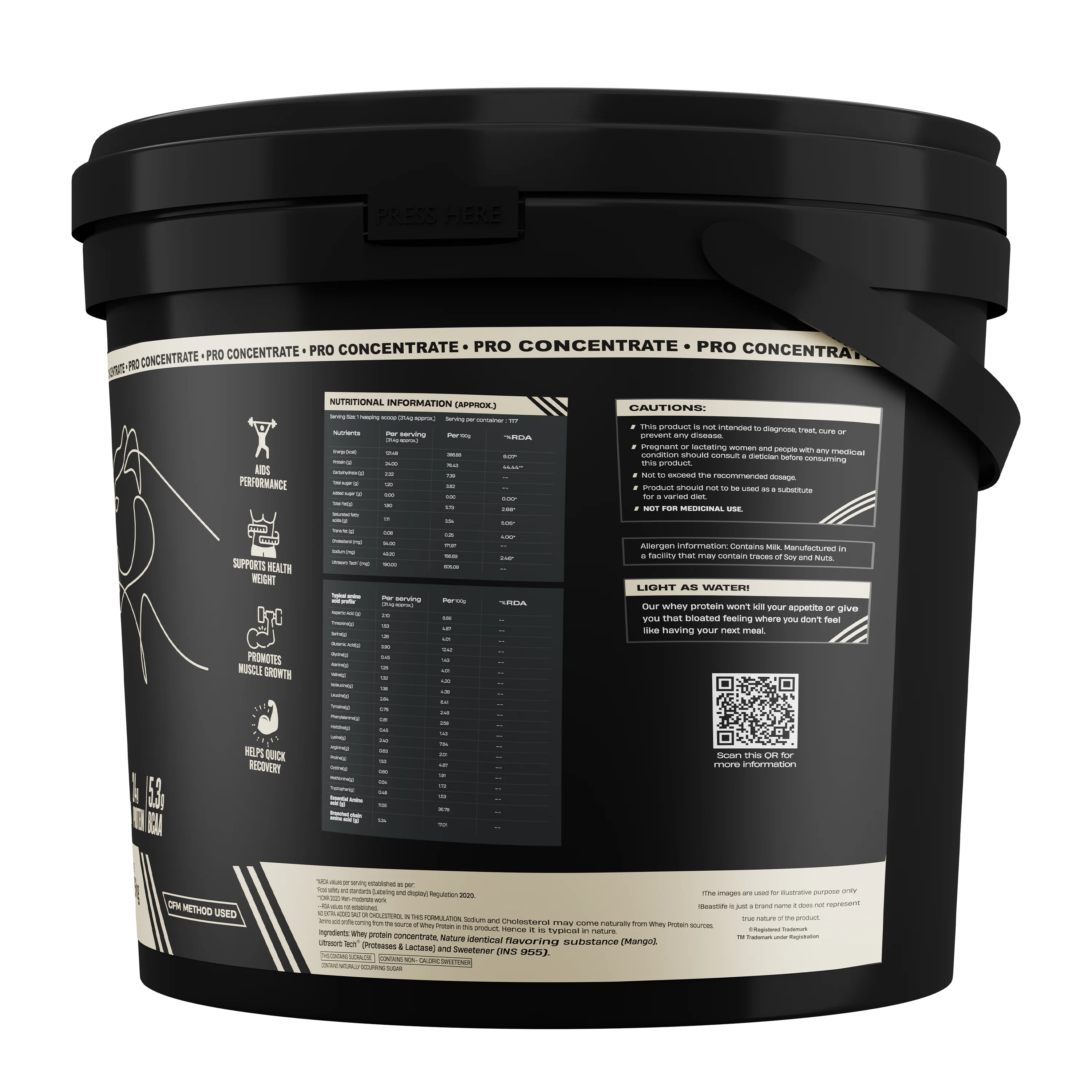Pro Concentrate Whey Protein with Ultrasorb Tech | Mango | 3.696 kg - Image 7