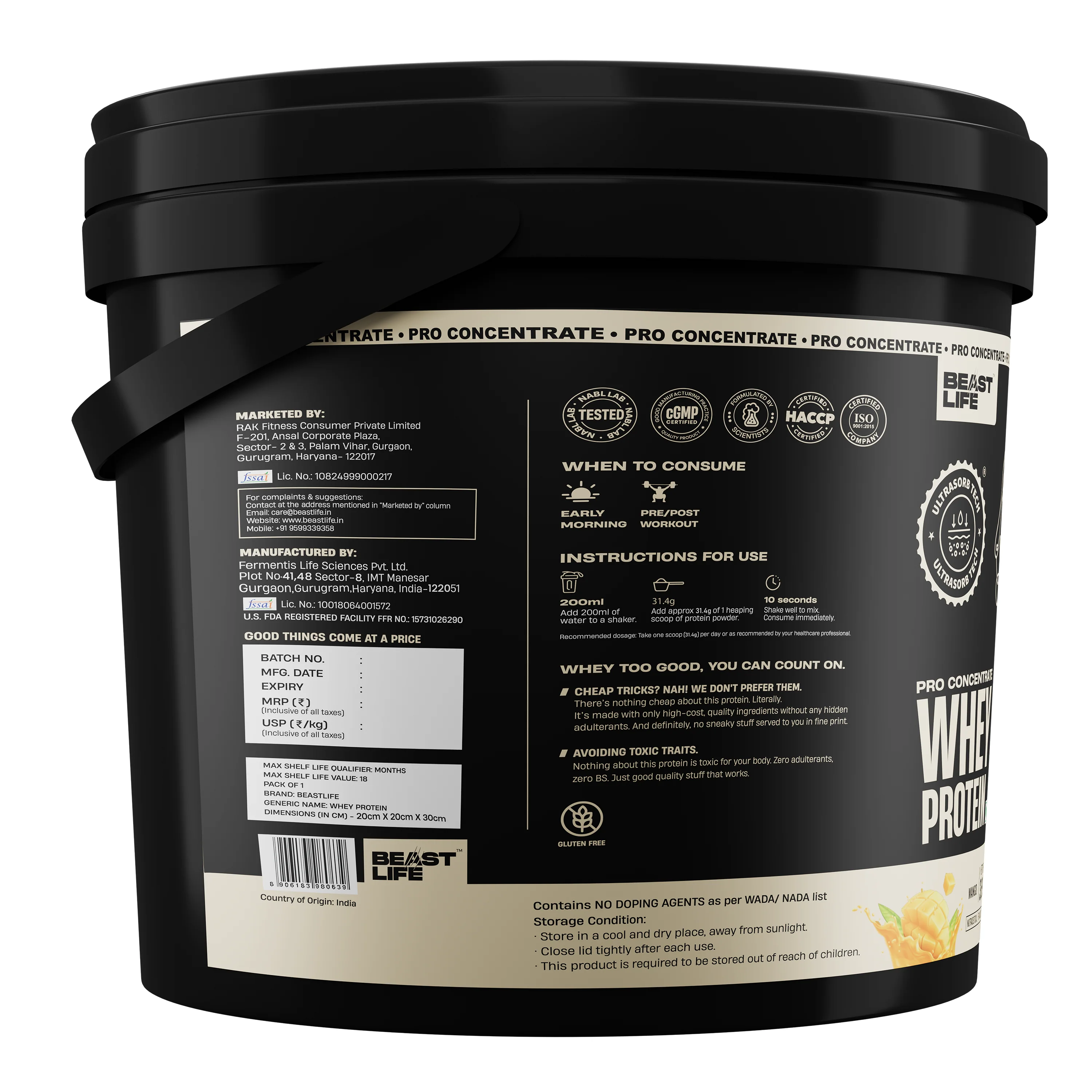 Pro Concentrate Whey Protein with Ultrasorb Tech | Mango | 3.696 kg - Image 8