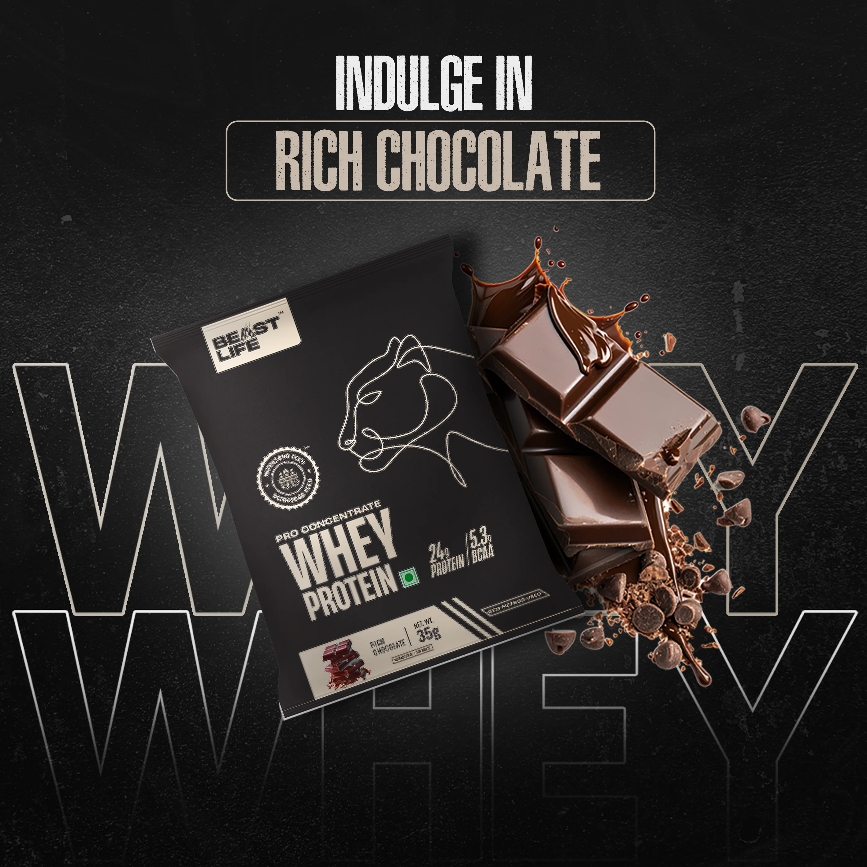 Pro Whey Protein | Rich Chocolate | Pack of 5 Sachets - Image 6
