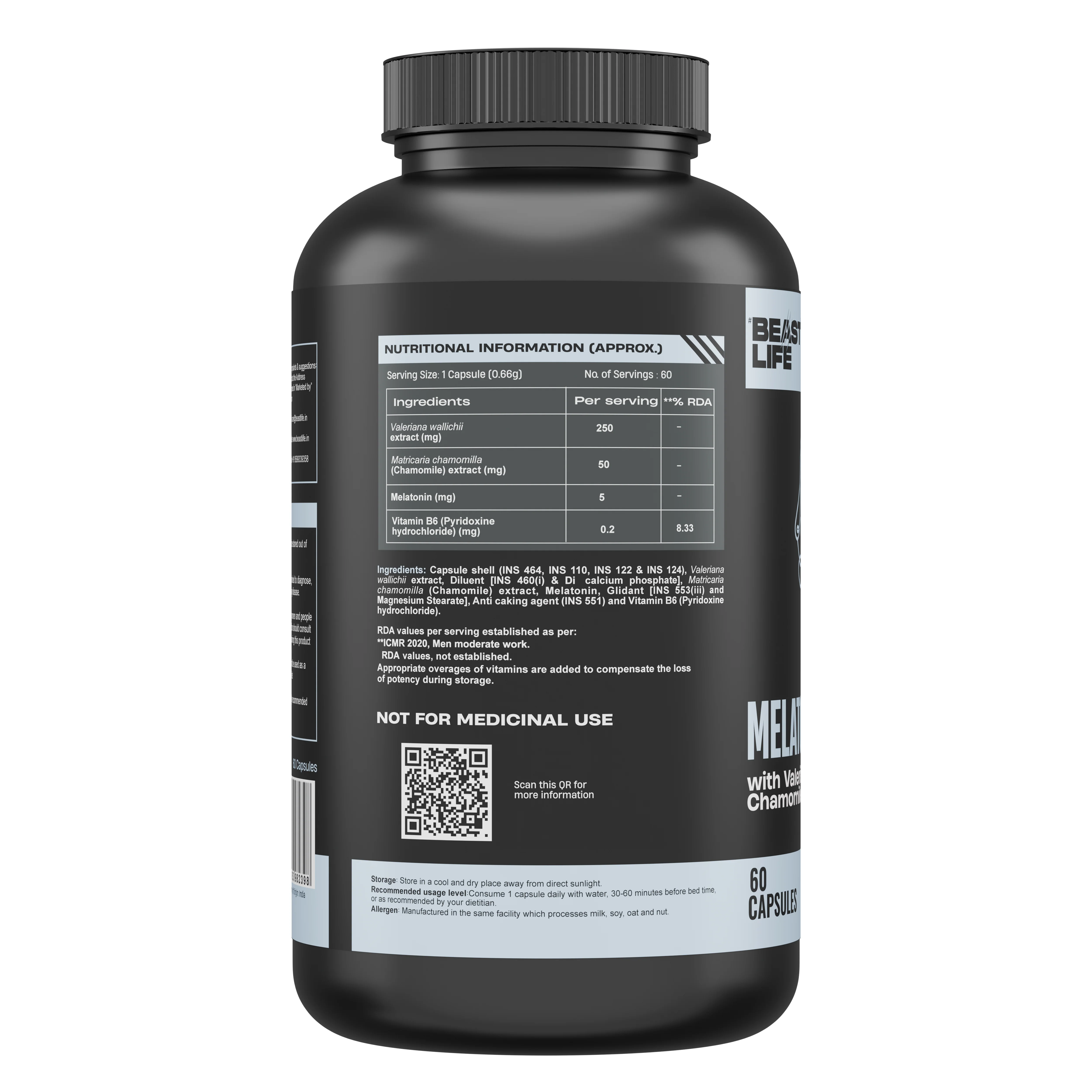 Sleep Support Combo | Melatonin+ 5 mg with Valeriana & Chamomile | 60N + Sleep Mask - Image 11