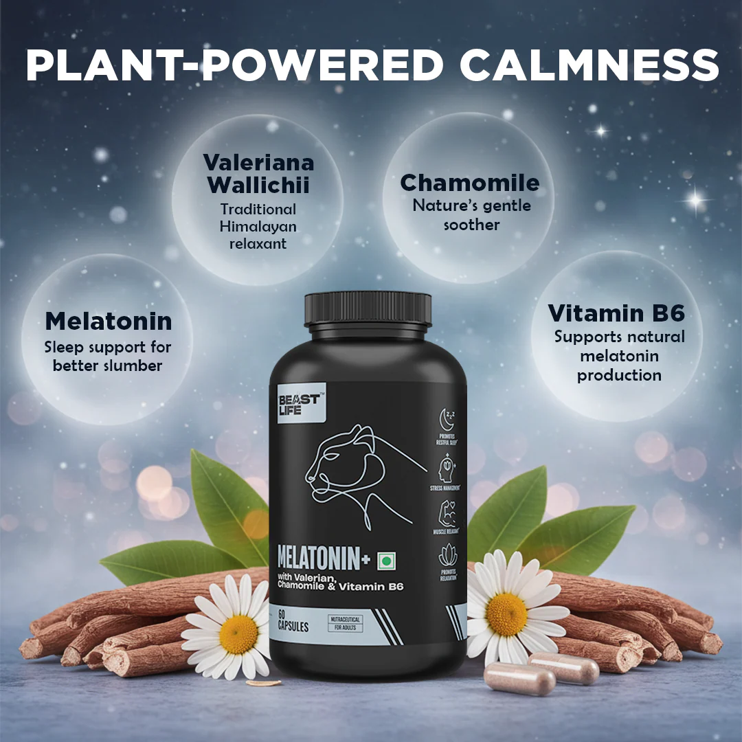Sleep Support Combo | Melatonin+ 5 mg with Valeriana & Chamomile | 60N + Sleep Mask - Image 3