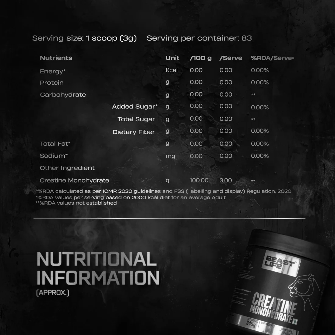 Super Micronized Creatine Monohydrate | 249G - Image 8