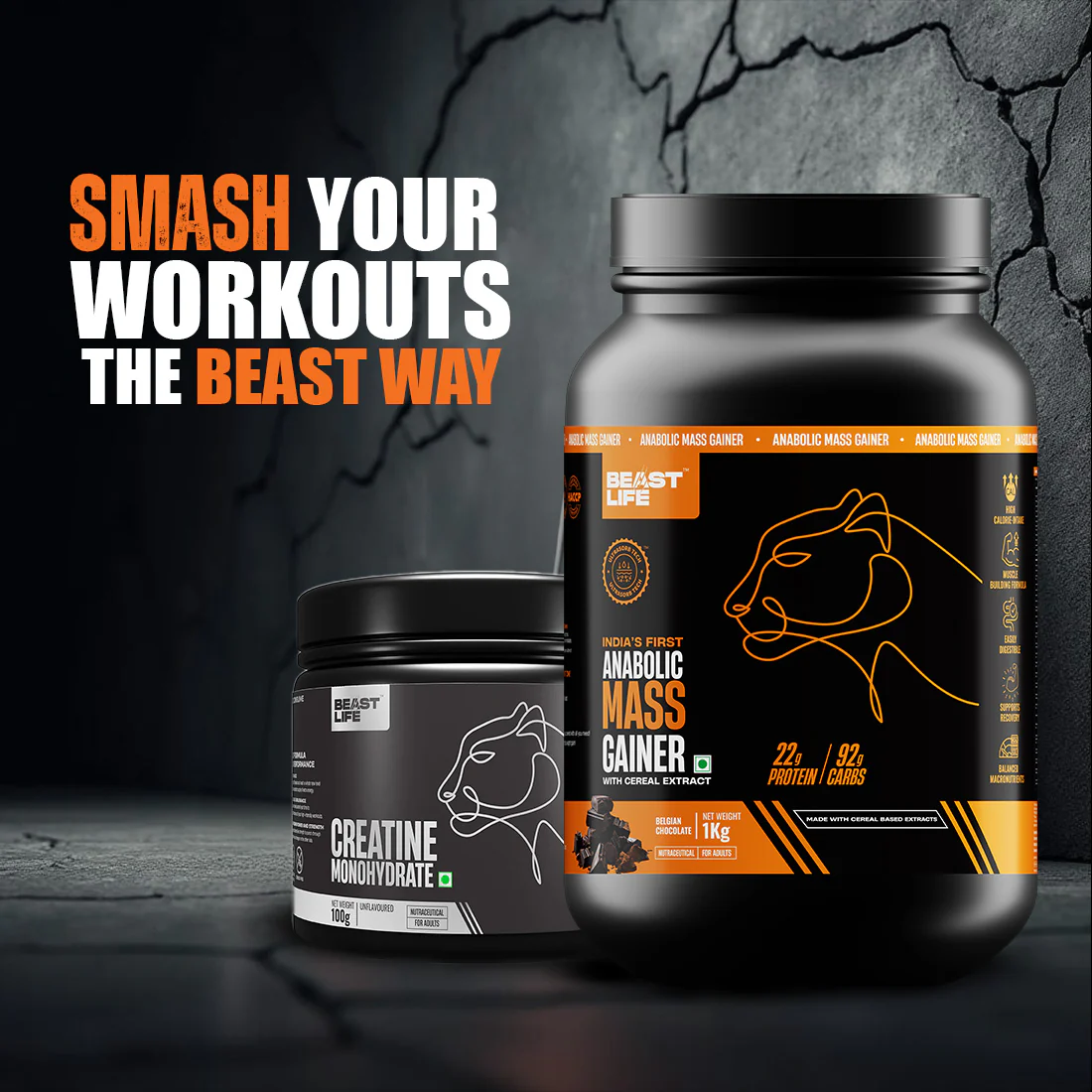 THE BEAST BUILDER KIT | Gainer 1kg + Creatine 100 g - Image 5