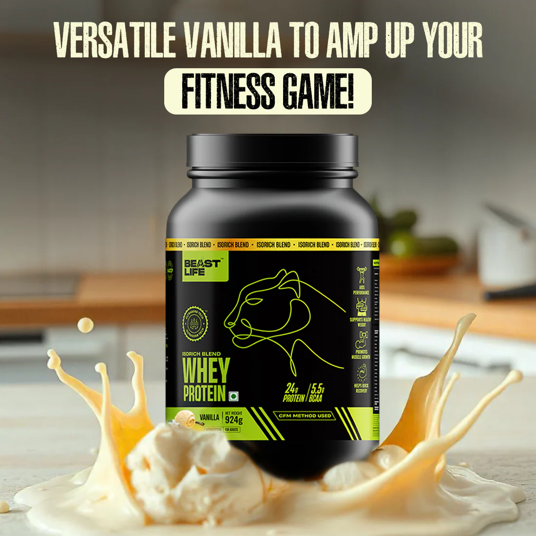 Isorich Blend Whey Protein with Ultrasorb Tech | Vanilla | 924 g - Image 3