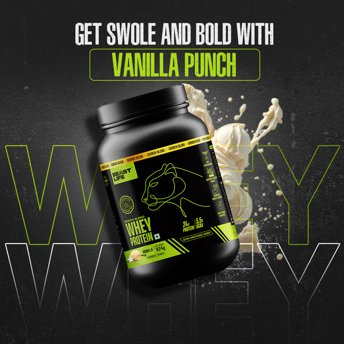 Isorich Blend Whey Protein with Ultrasorb Tech | Vanilla | 924 g - Image 5
