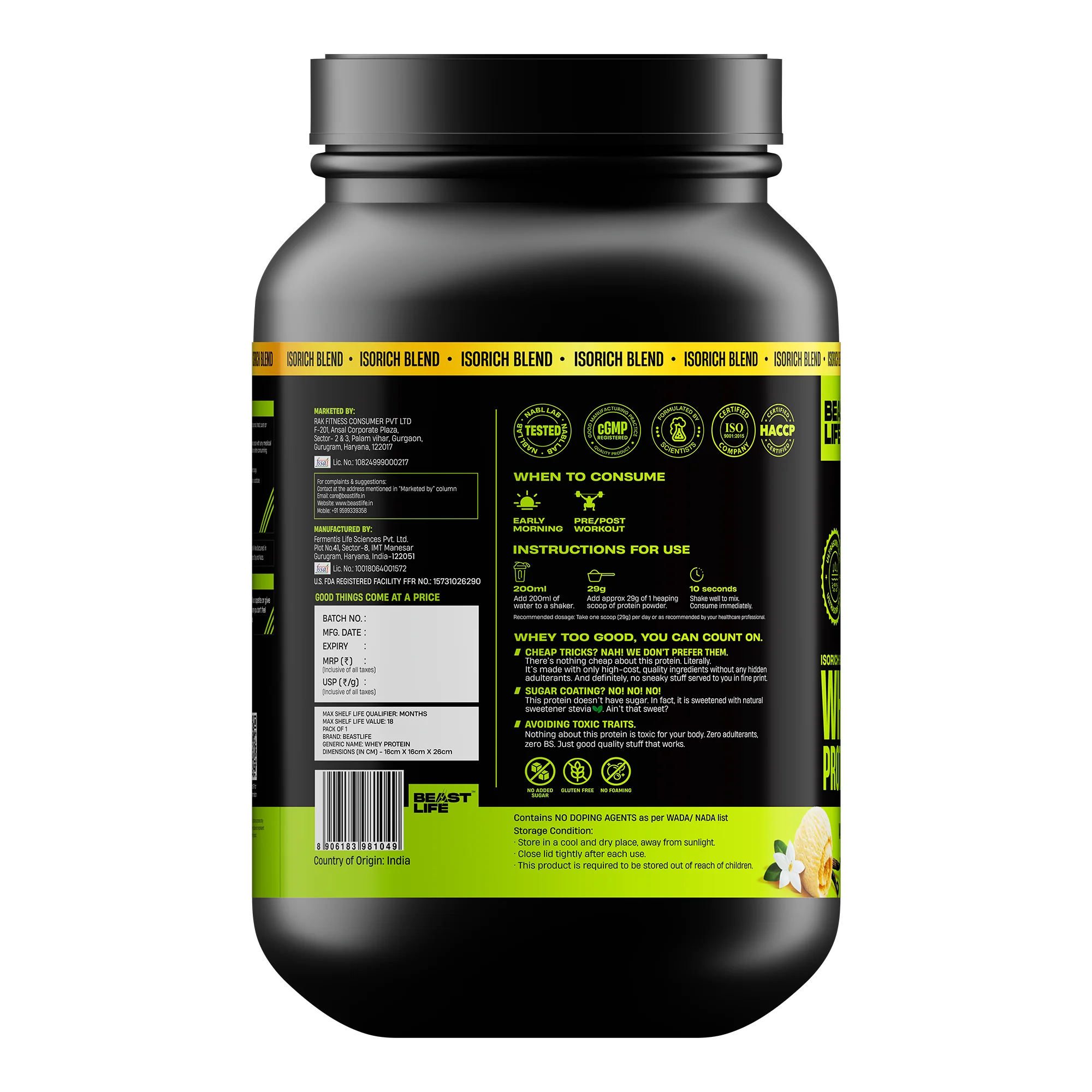 Isorich Blend Whey Protein with Ultrasorb Tech | Vanilla | 924 g - Image 9